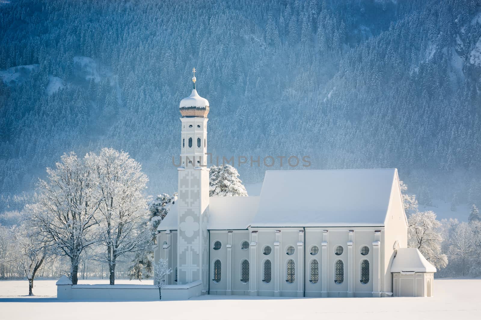 St. Coloman at wintertime, Allgau, Germany by fisfra