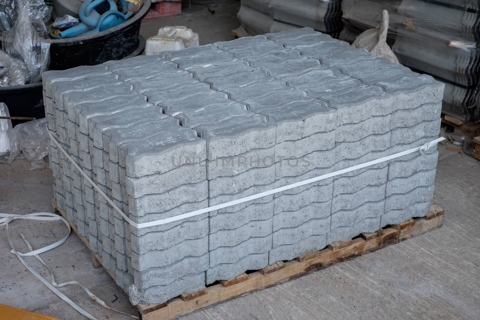 Pile of cement brick block by zneb076
