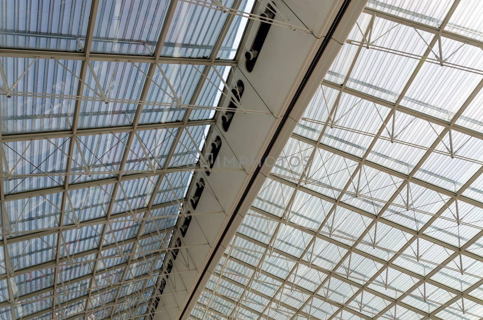Roof Structure Detail of Charles de Gaulle airport in Paris by siraanamwong