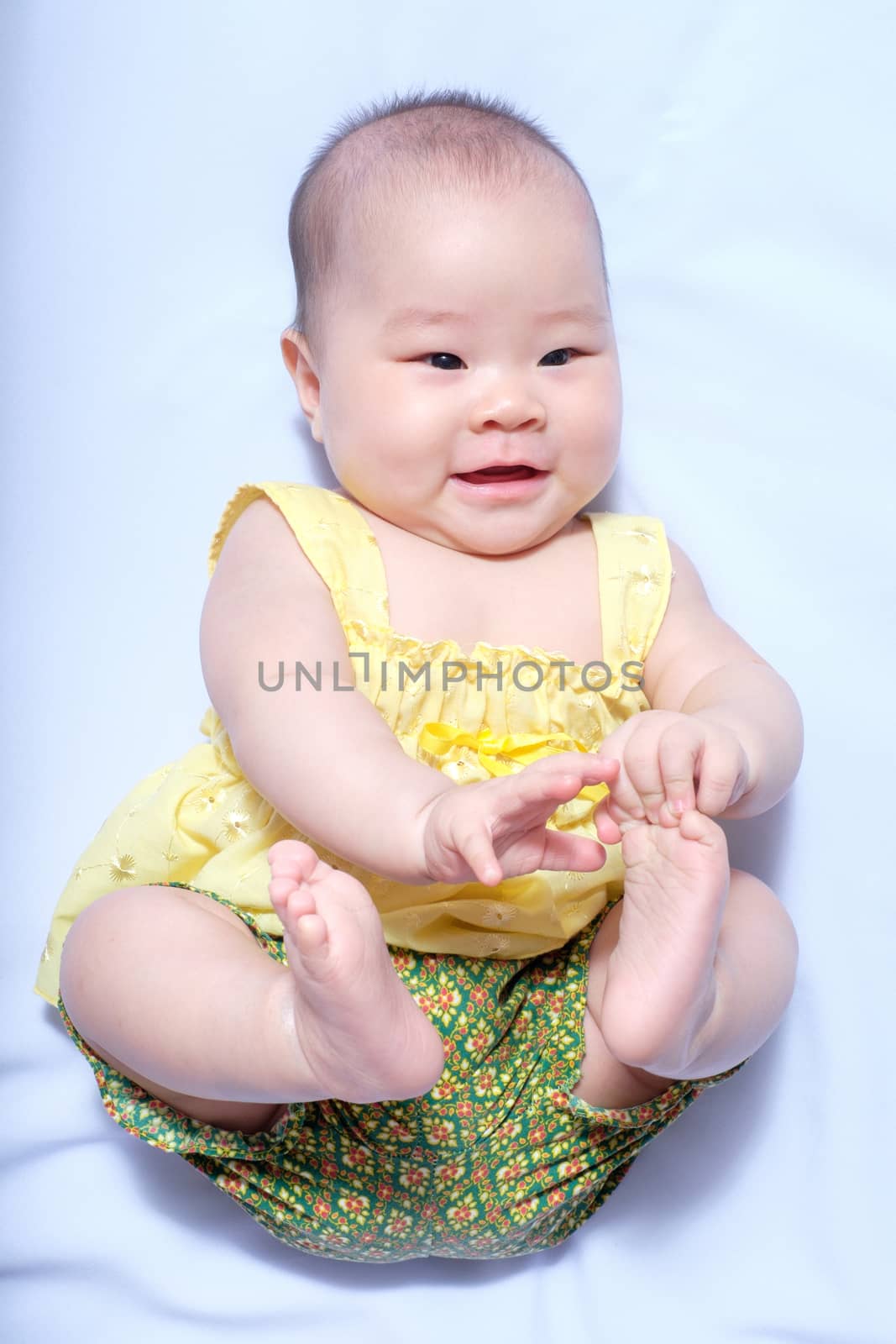 asian baby girl in traditional thai dress by zneb076