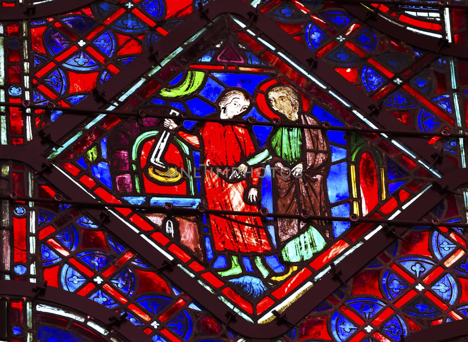 Crown of Thorns Relic Stained Glass Sainte Chapelle Paris France by bill_perry