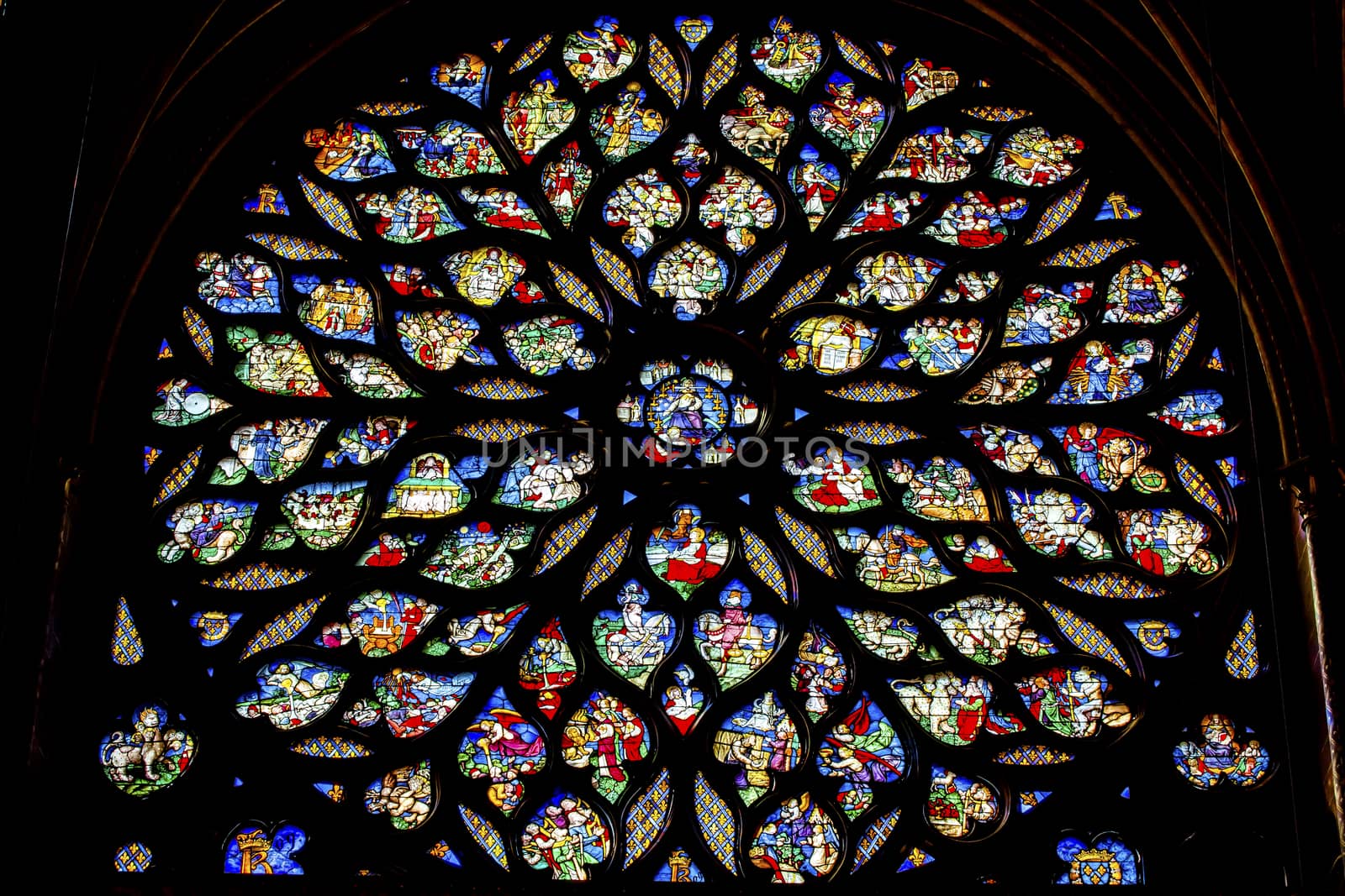 Jesus Christ with Sword Rose Window Stained Glass Sainte Chapelle Paris by bill_perry