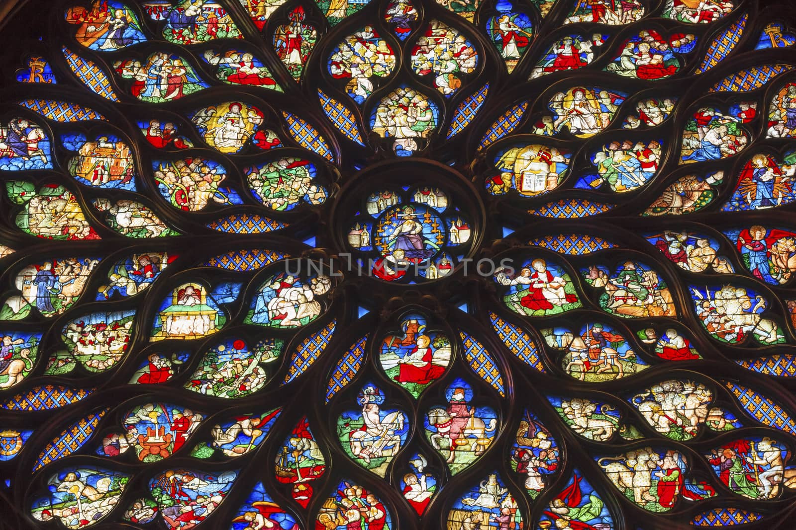 Jesus Christ Rose Window Stained Glass Sainte Chapelle Paris by bill_perry