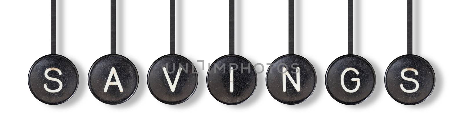 Typewriter buttons, isolated on white background - Savings