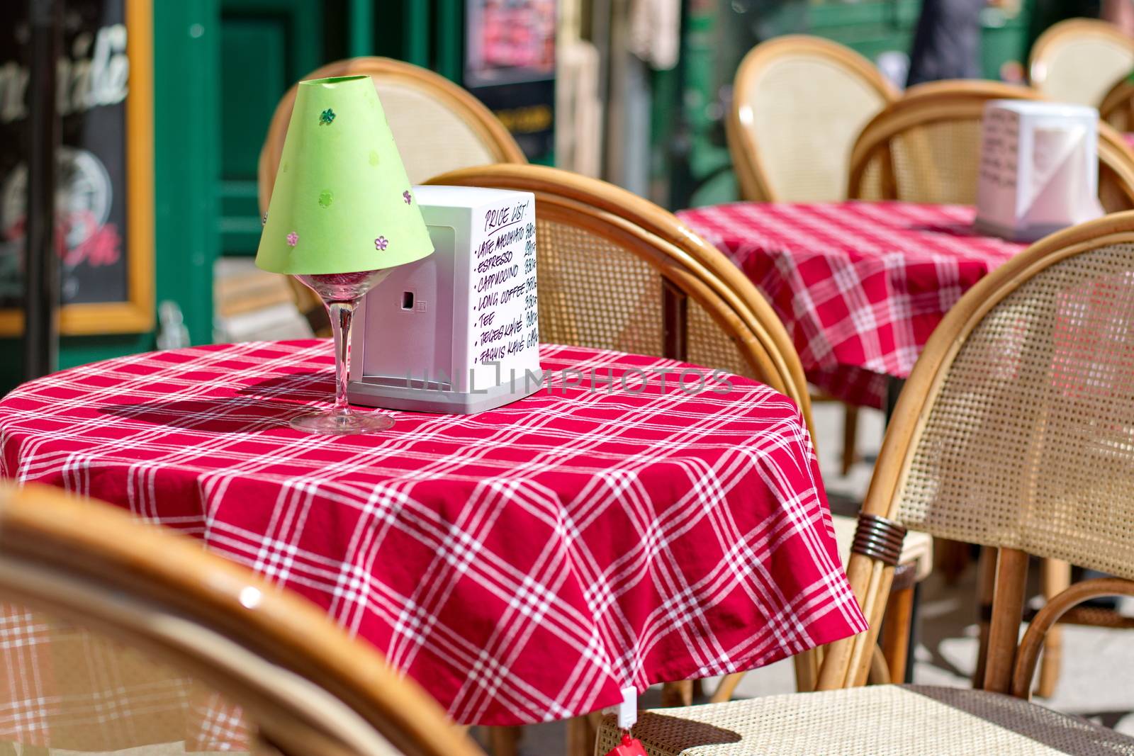 Empty cafe in the street