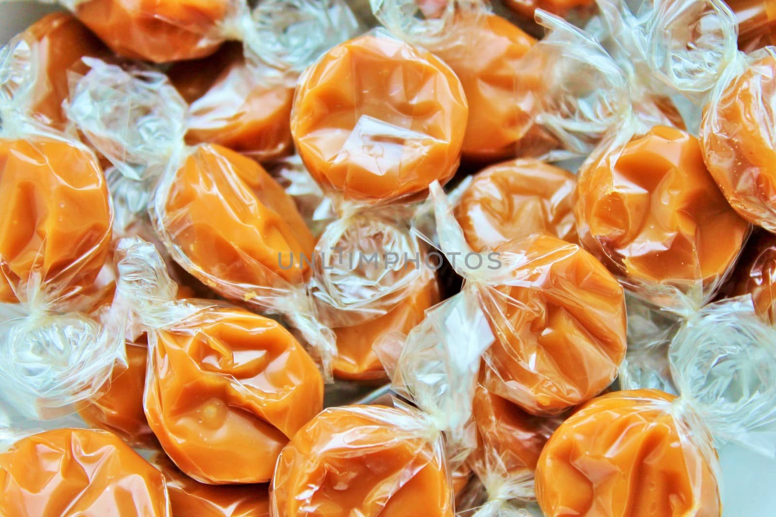 clear wrapped caramel toffee