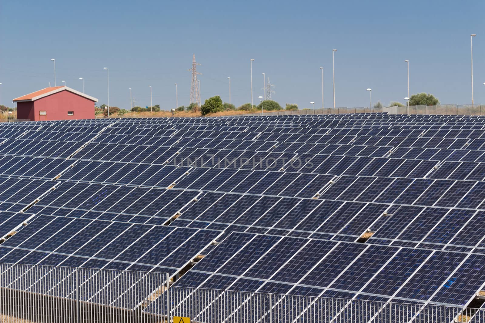 Solar panel produces green, enviromentaly friendly energy from the sun.