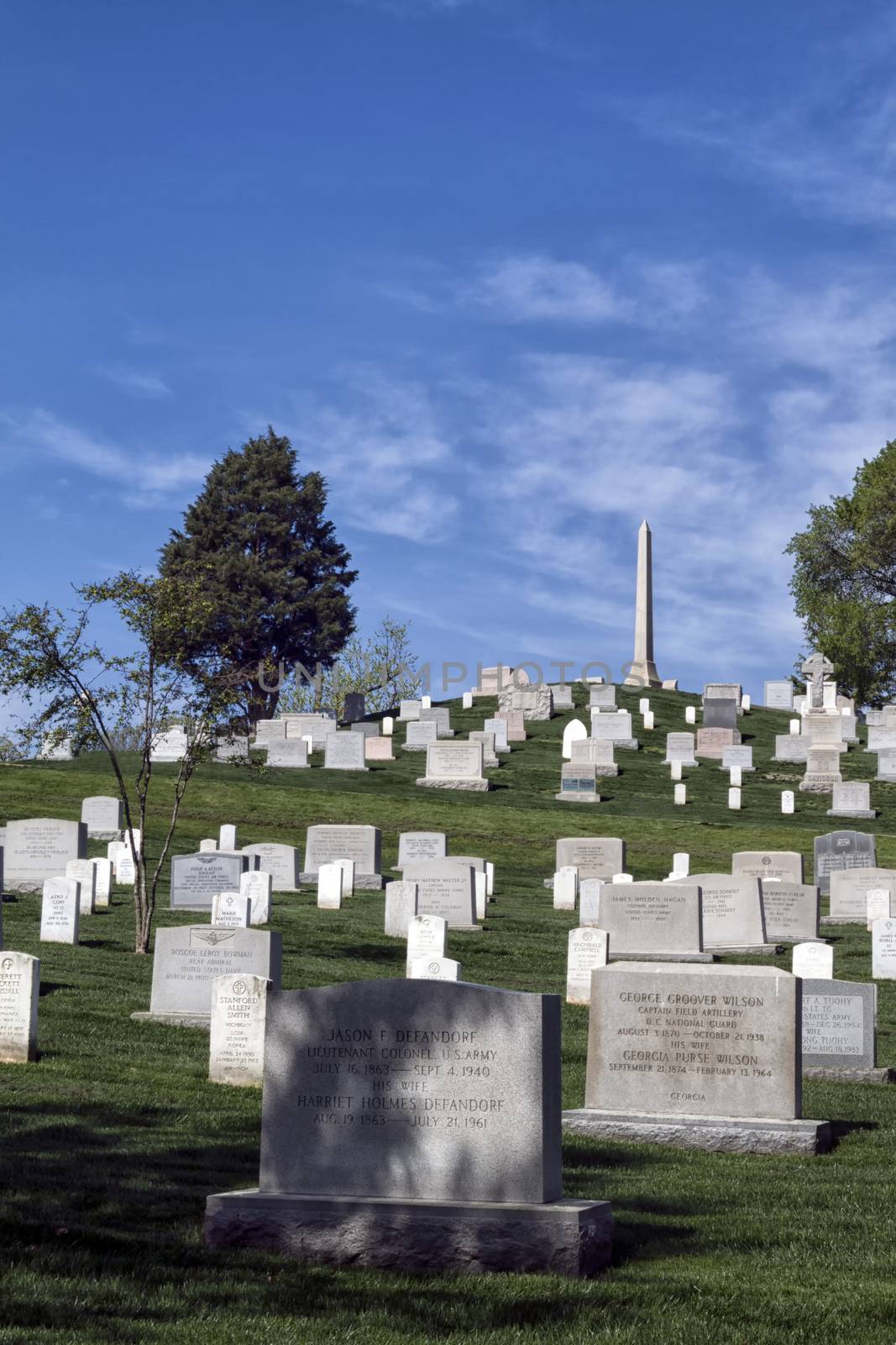 Tombstones at the Arlington National Cemetery in Virginia, USA