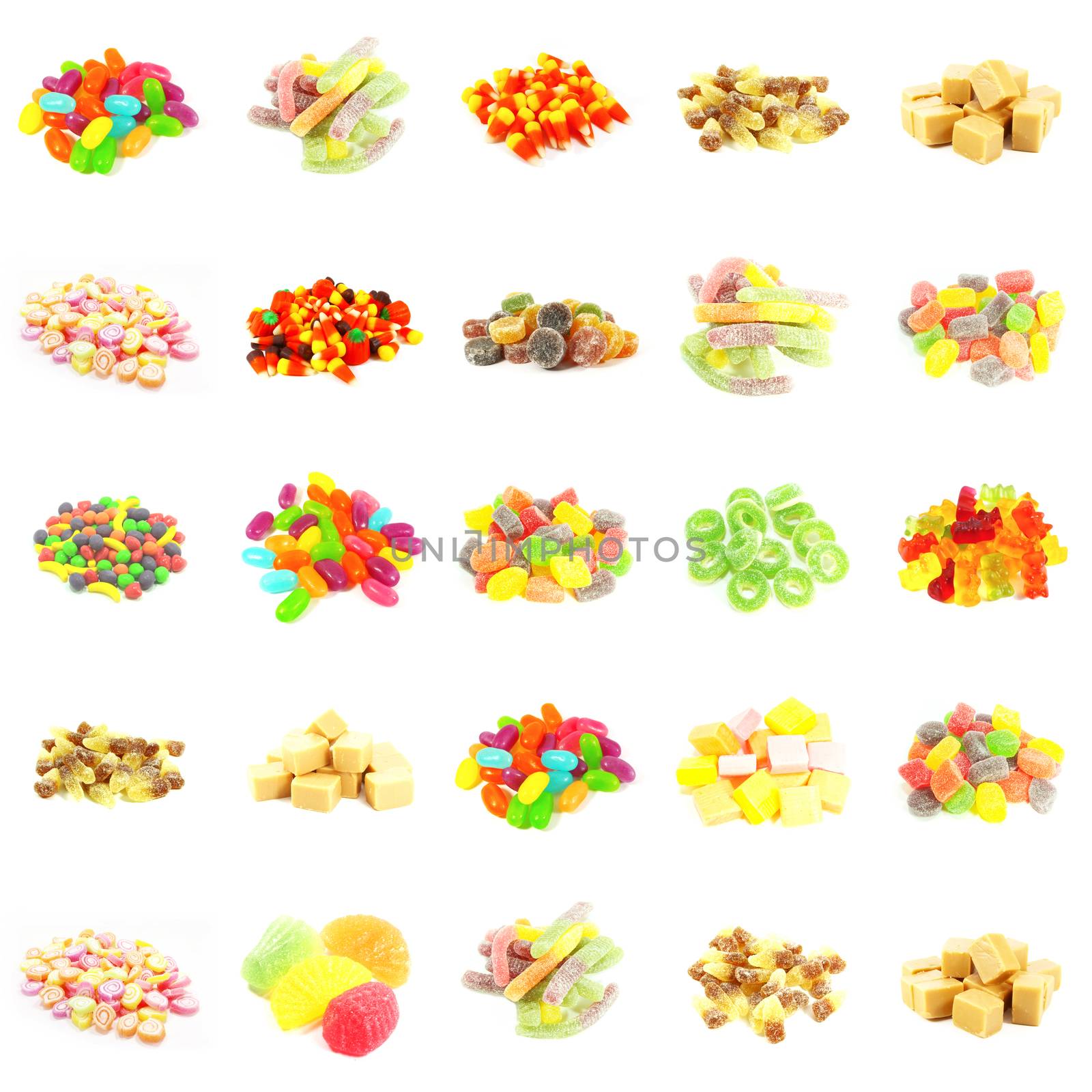 Repeating Candy Background and Isolated on White Art