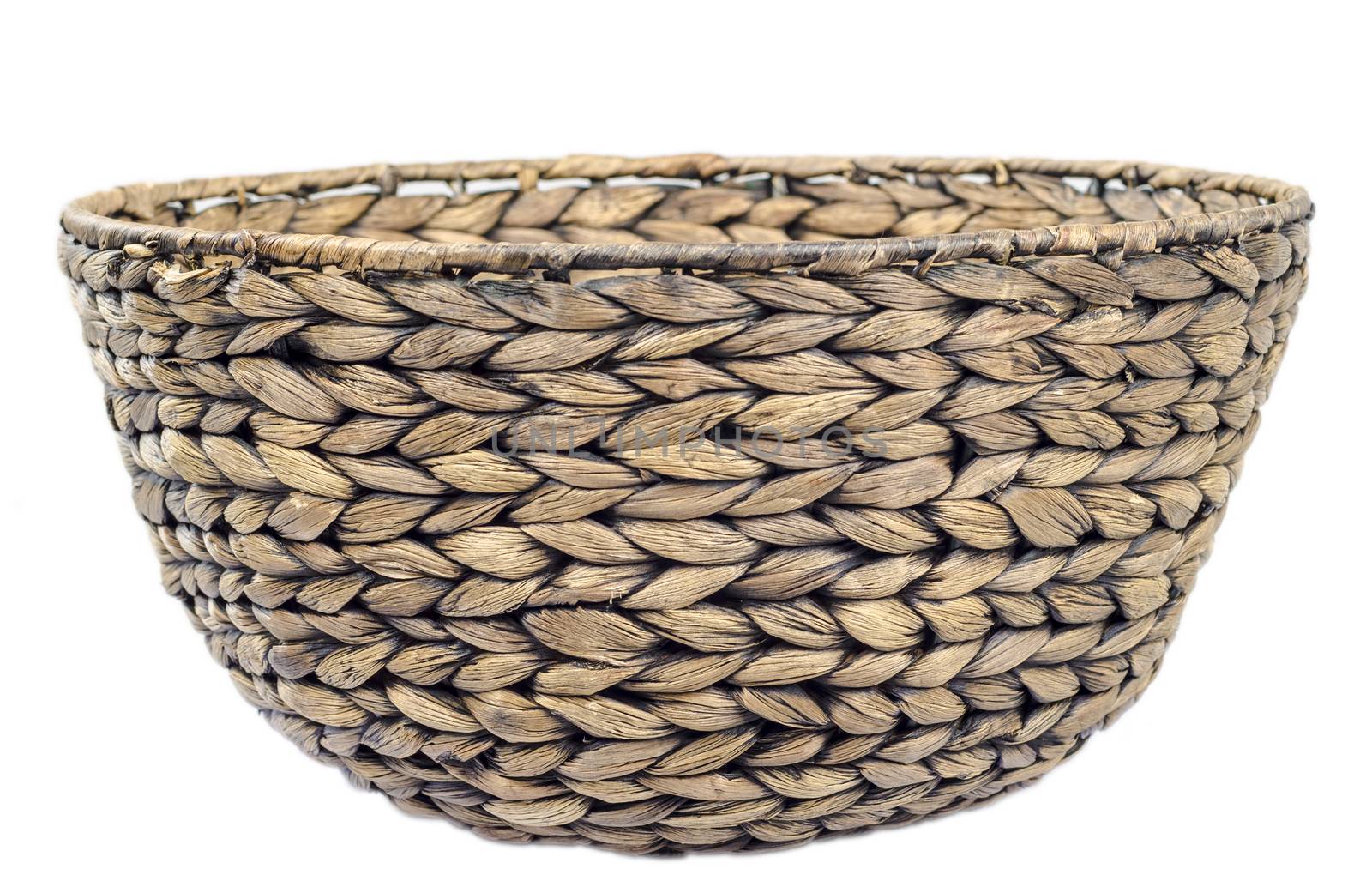 round wicker basket in the traditional Russian style by rogkoff