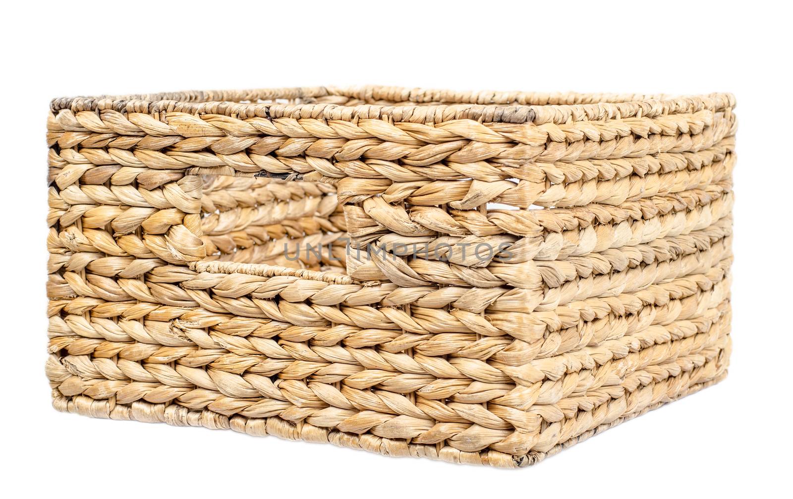 box wicker basket in the traditional Russian style