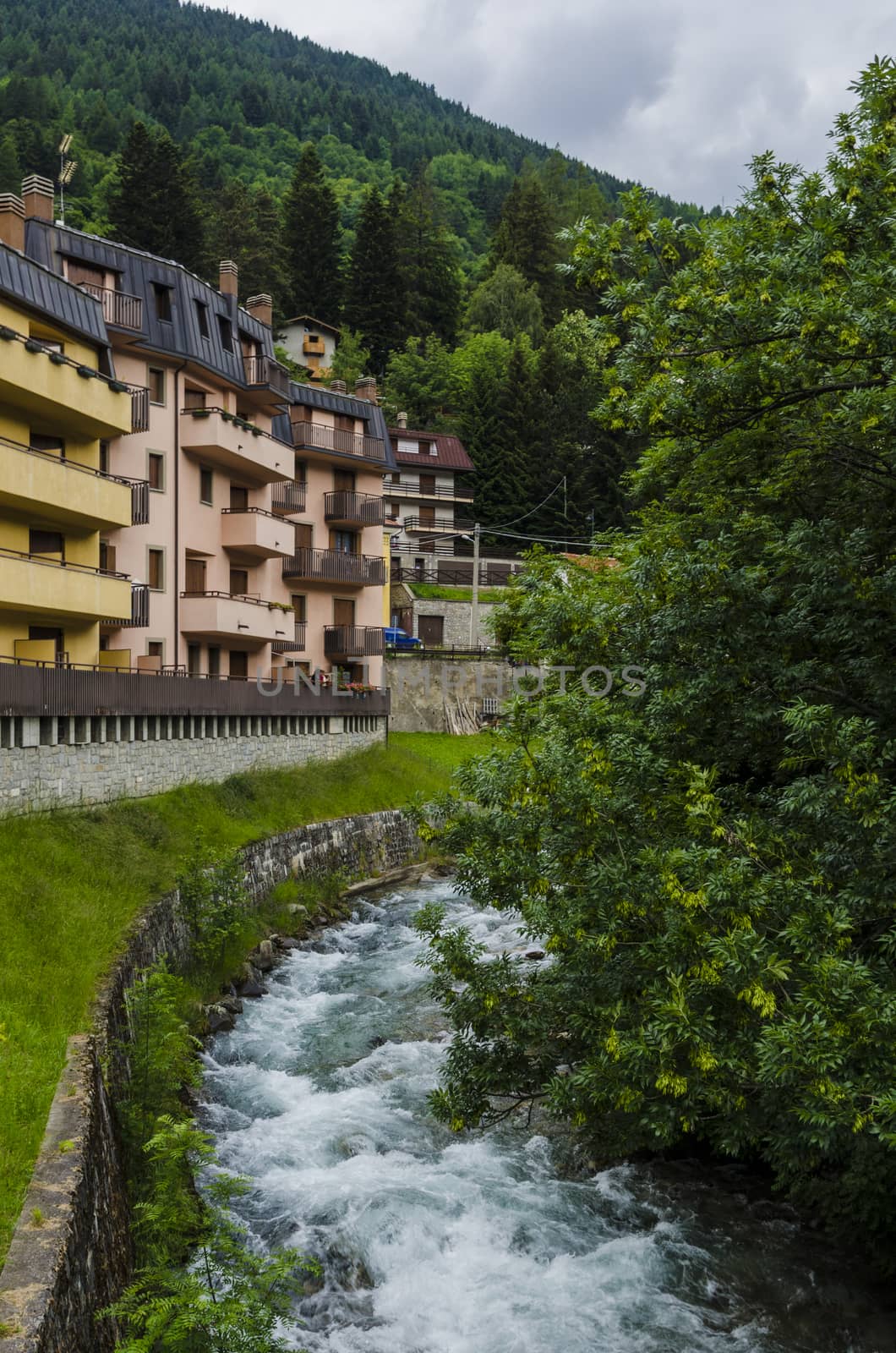 Ponte di Legno- Italy. Streets and homes by rogkoff