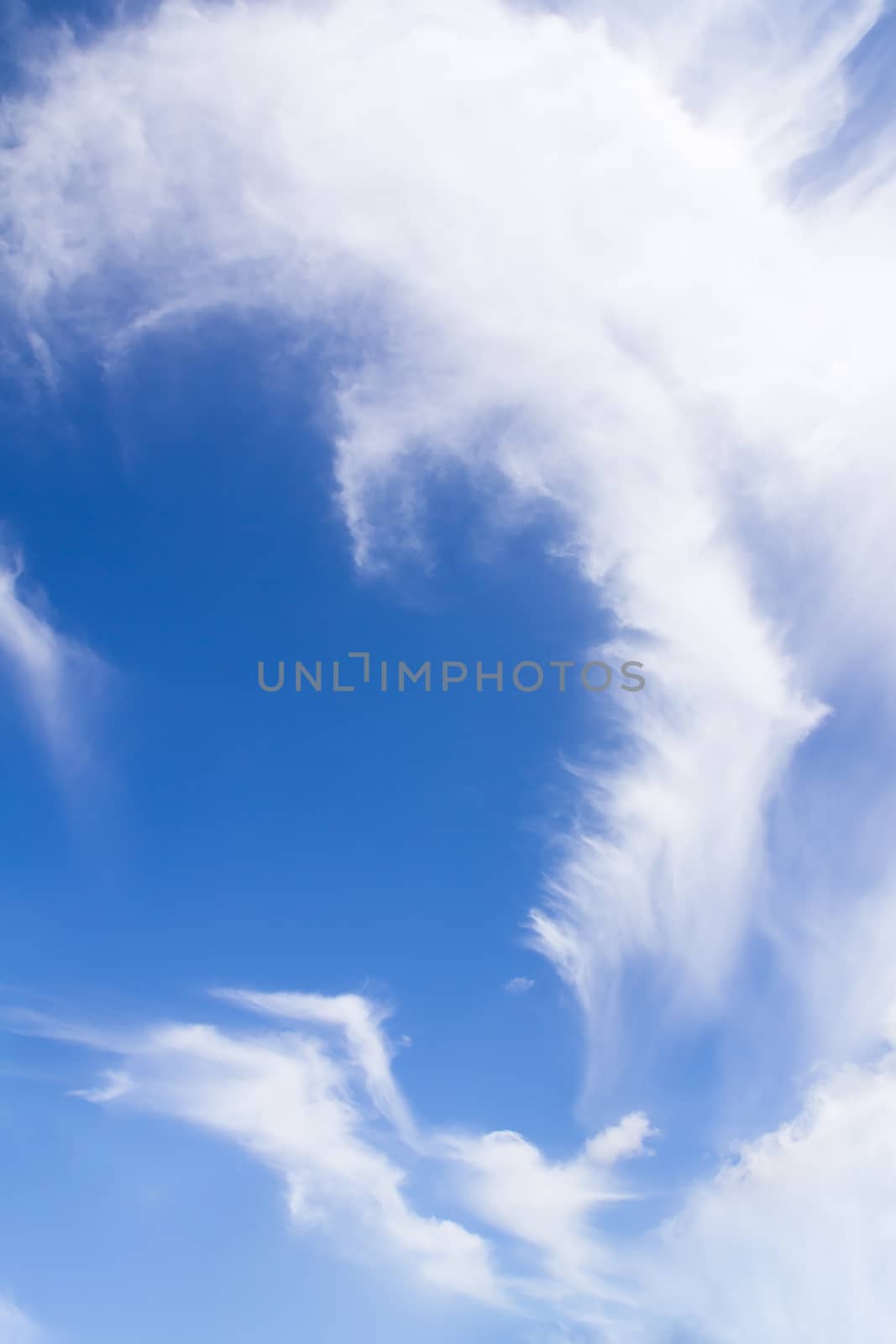 Close up blue sky with white cloud