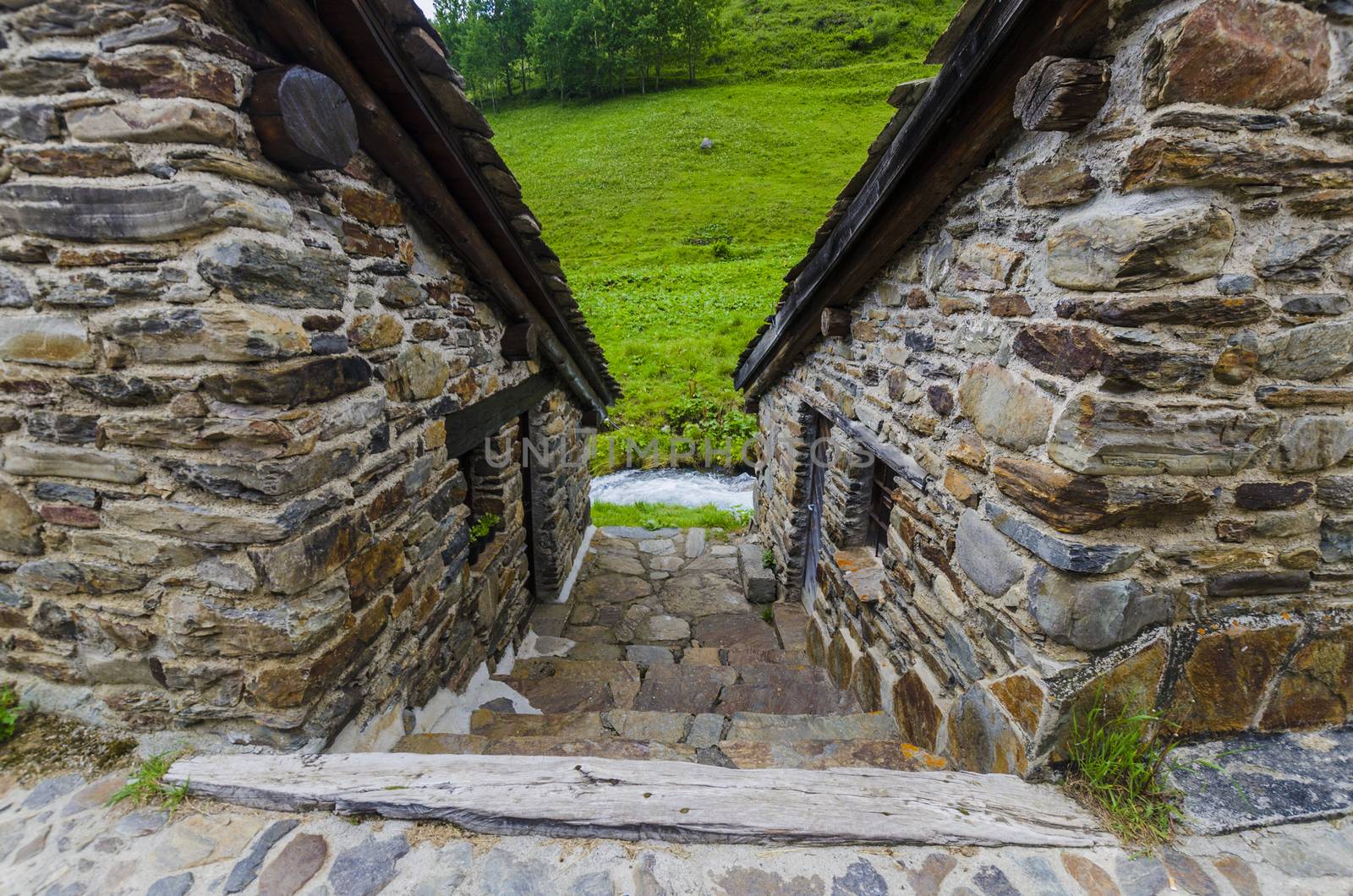 Stone shepherd's house in a peasant villag by rogkoff