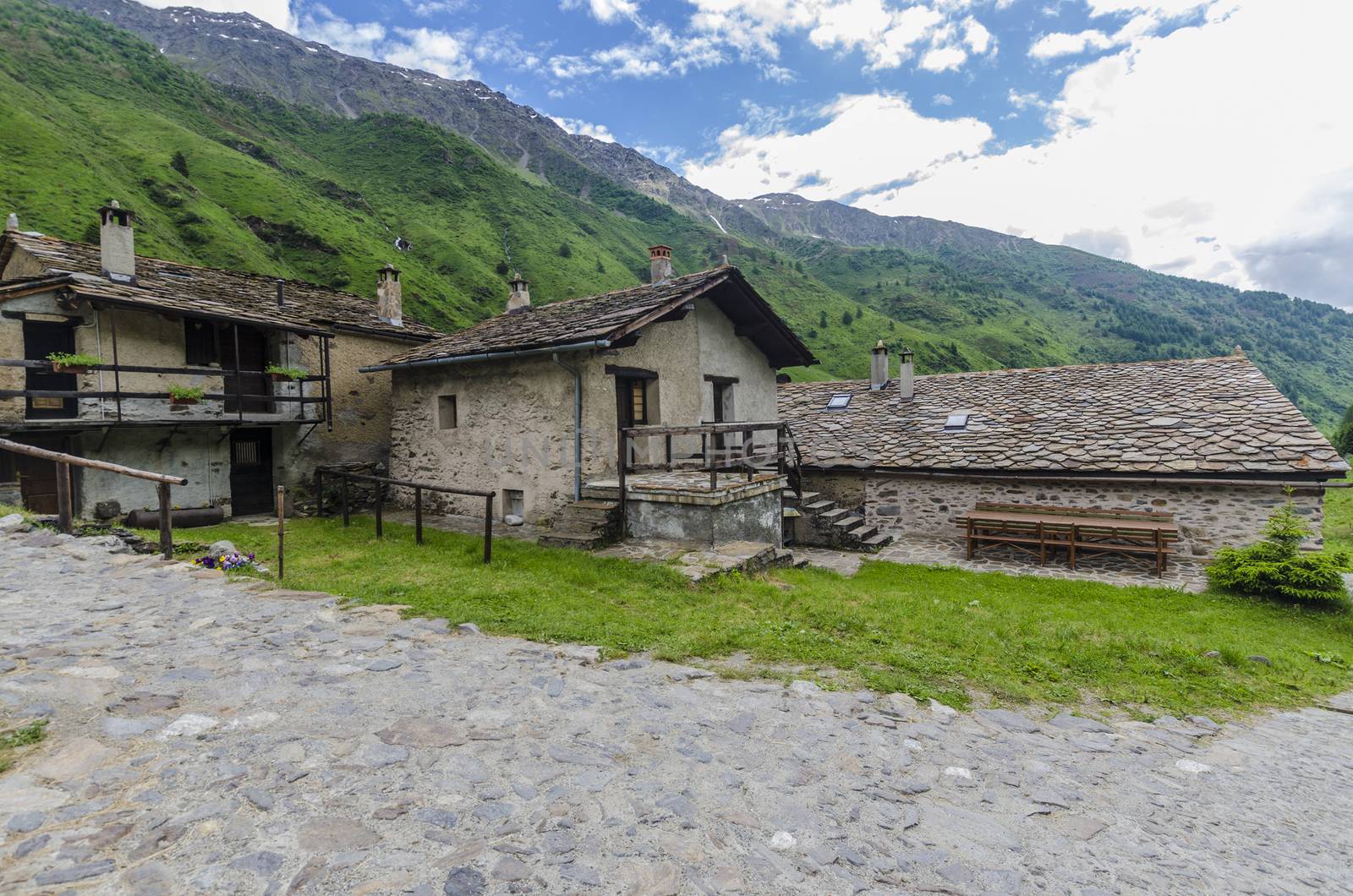 Stone shepherd's house in a peasant villag