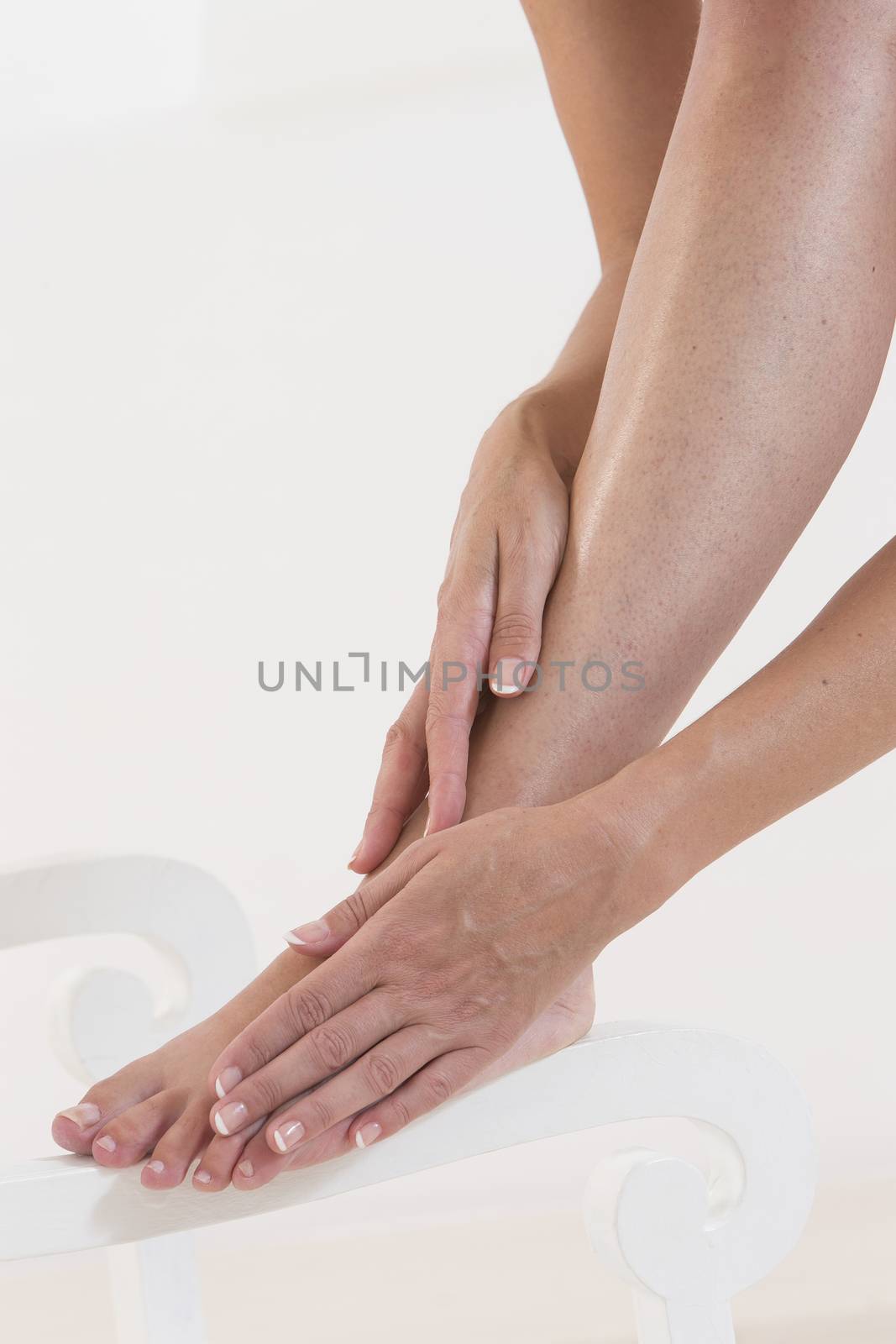 Woman enjoying a feet massage