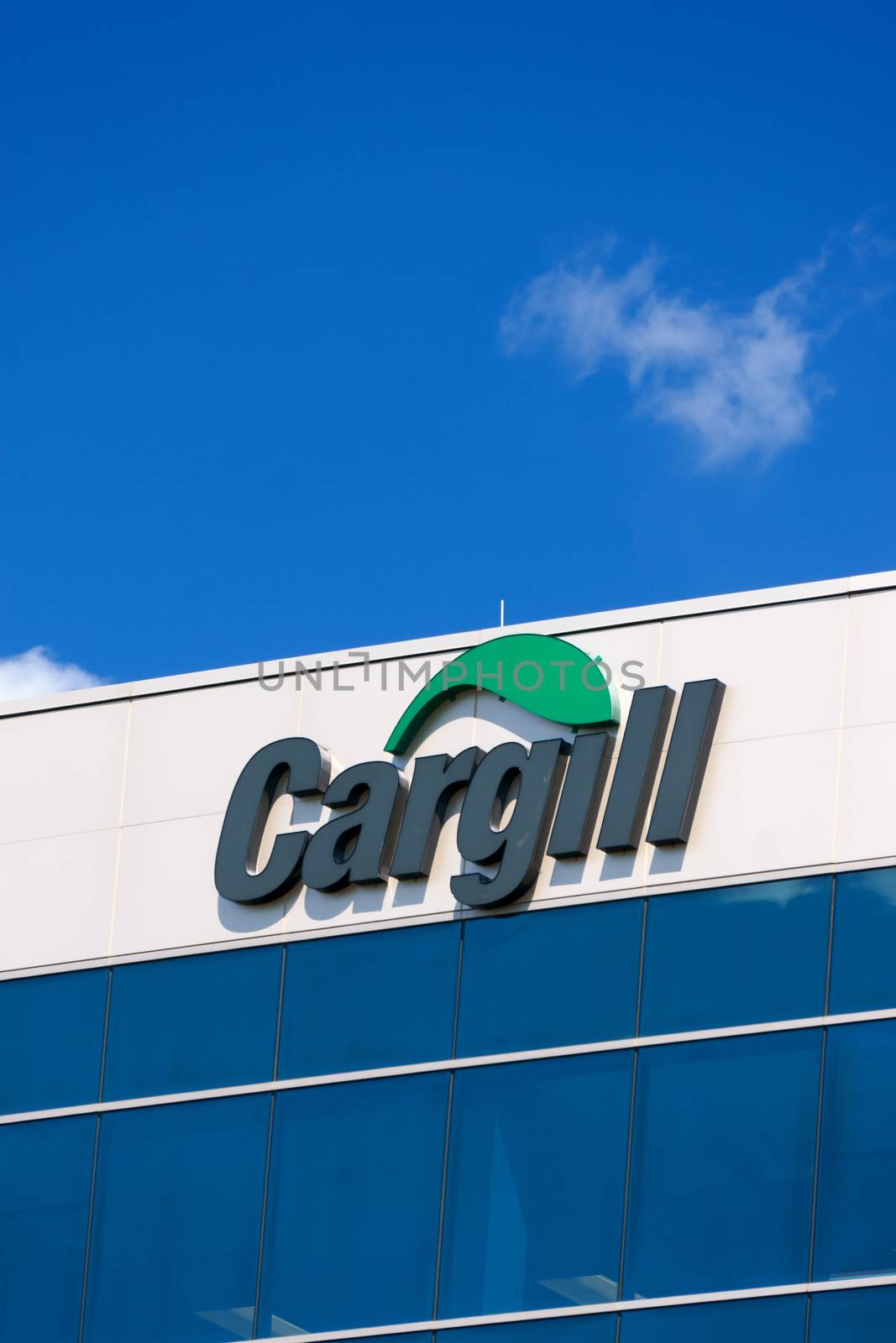 HOPKINS, MN/USA - AUGUST 11, 2015: Cargill corporate headquarters sign and logo. Cargill, Inc., is an American privately held, multinational corporation.