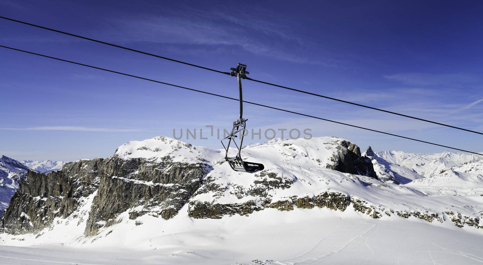 Llandscape and ski resort in French Alps,Tignes, Le Clavet, Tarentaise, France 