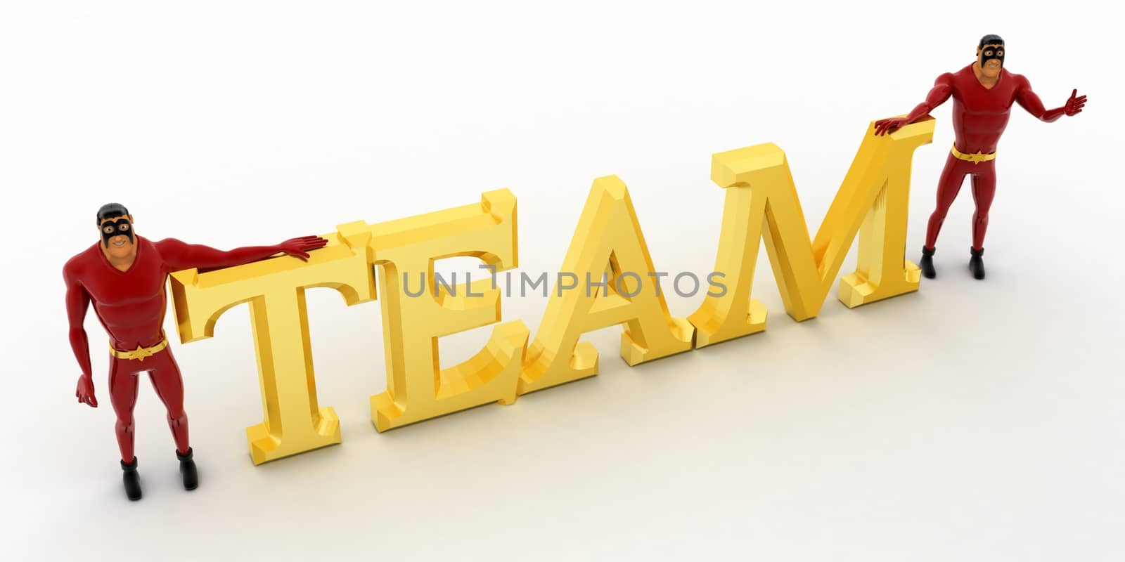 3d superhero s with golden team text concept by touchmenithin@gmail.com