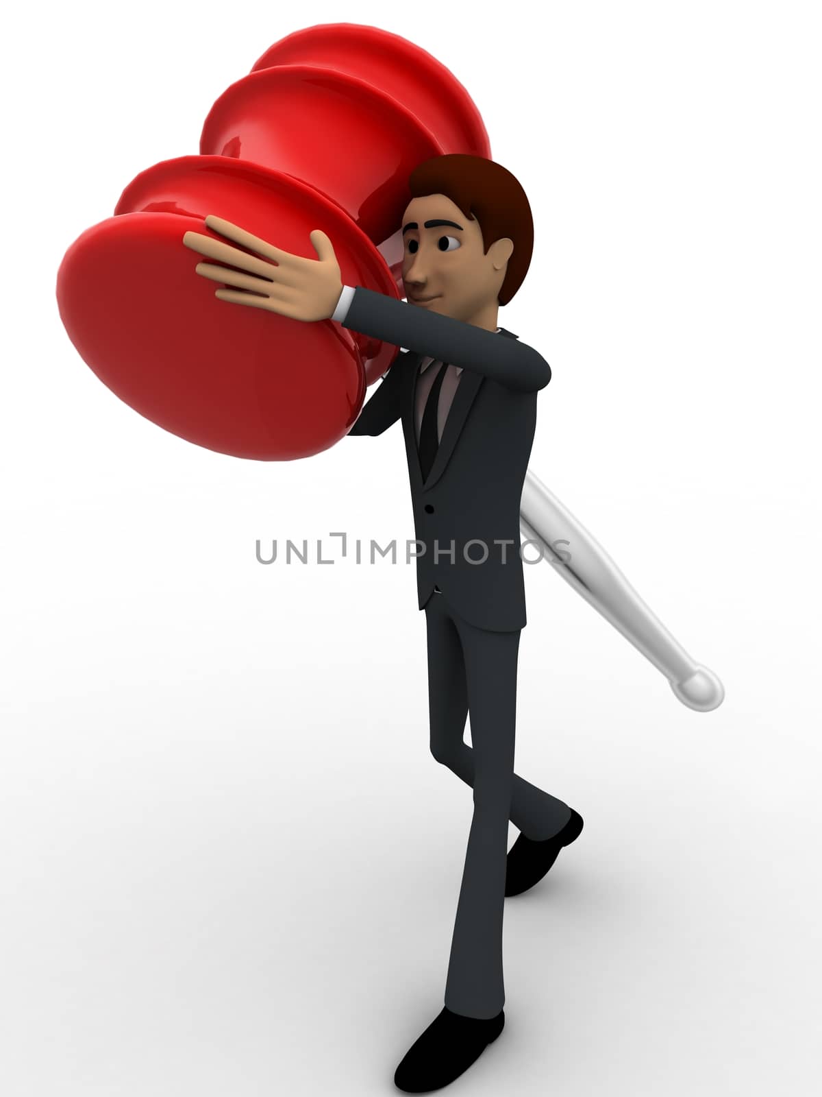 3d man carry big hammer concept by touchmenithin@gmail.com