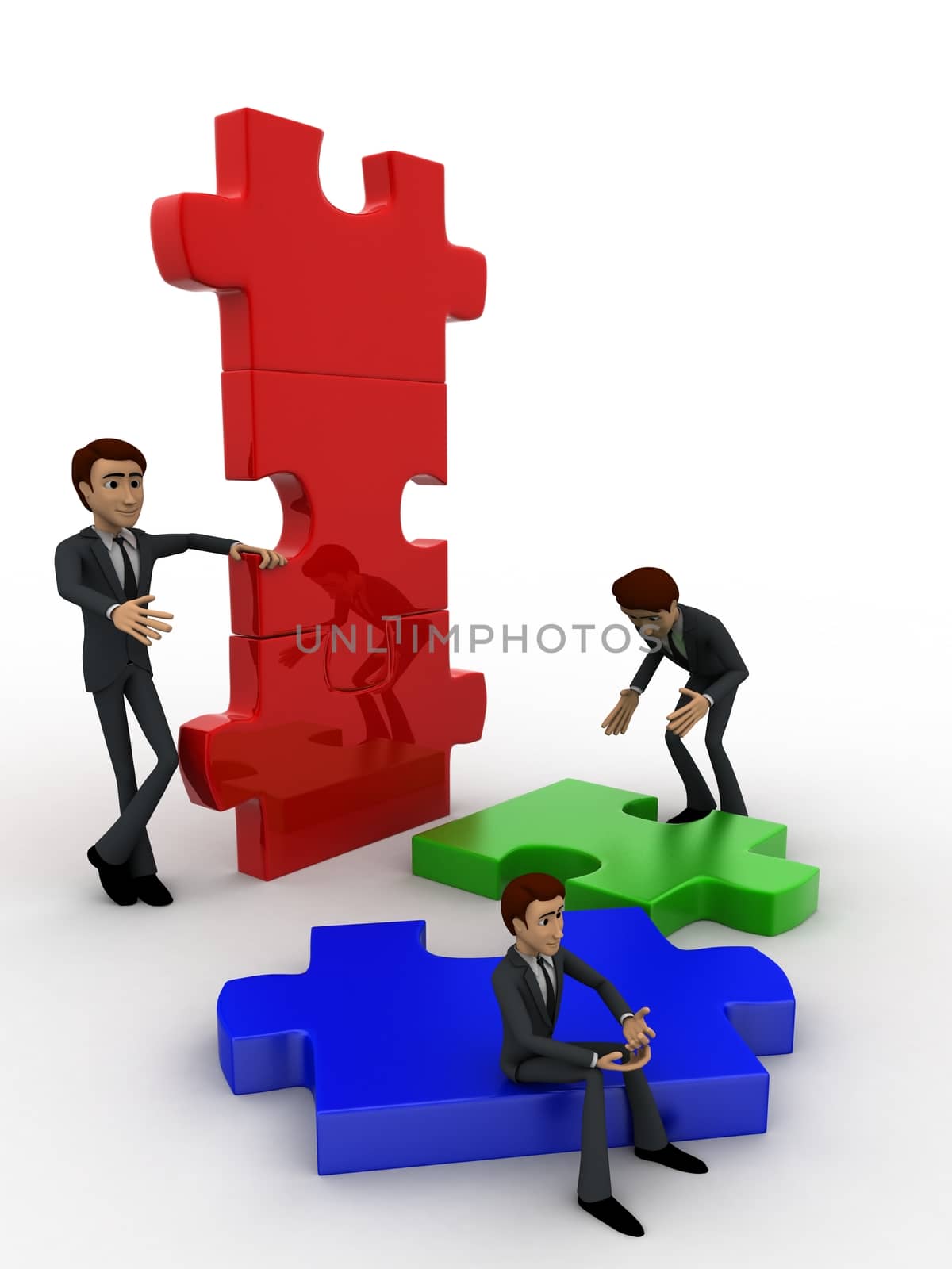 3d man build puzzle builing concept by touchmenithin@gmail.com