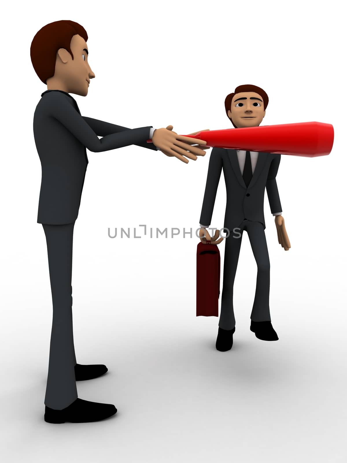 3d man stopping another man from going concept by touchmenithin@gmail.com