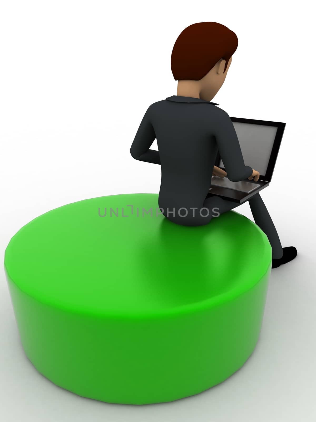 3d man working on laptop concept by touchmenithin@gmail.com