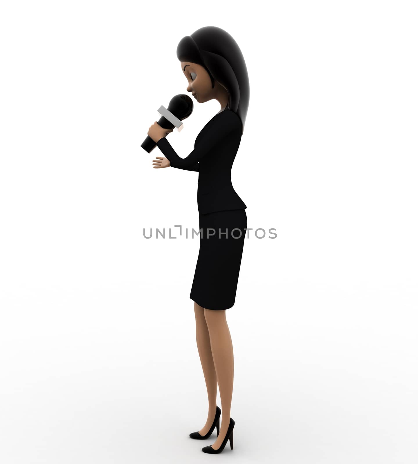 3d woman speaking in mic concept by touchmenithin@gmail.com