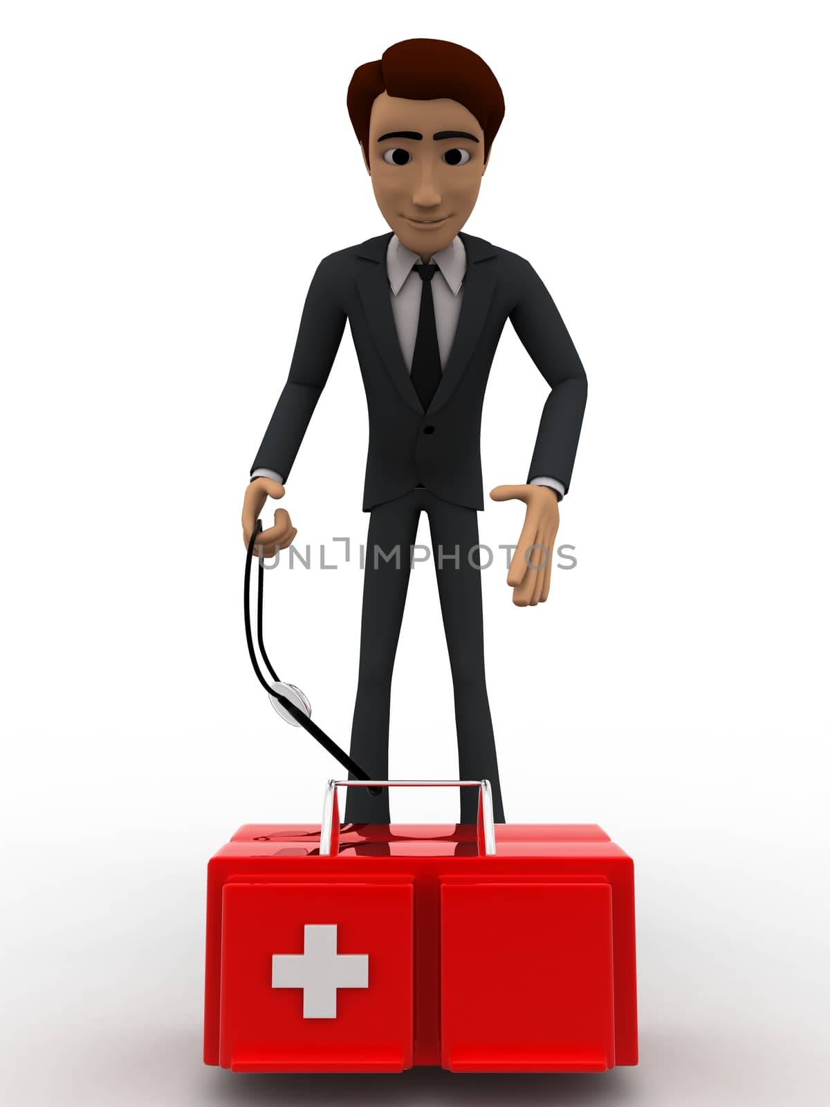 3d man with doctors kit concept by touchmenithin@gmail.com