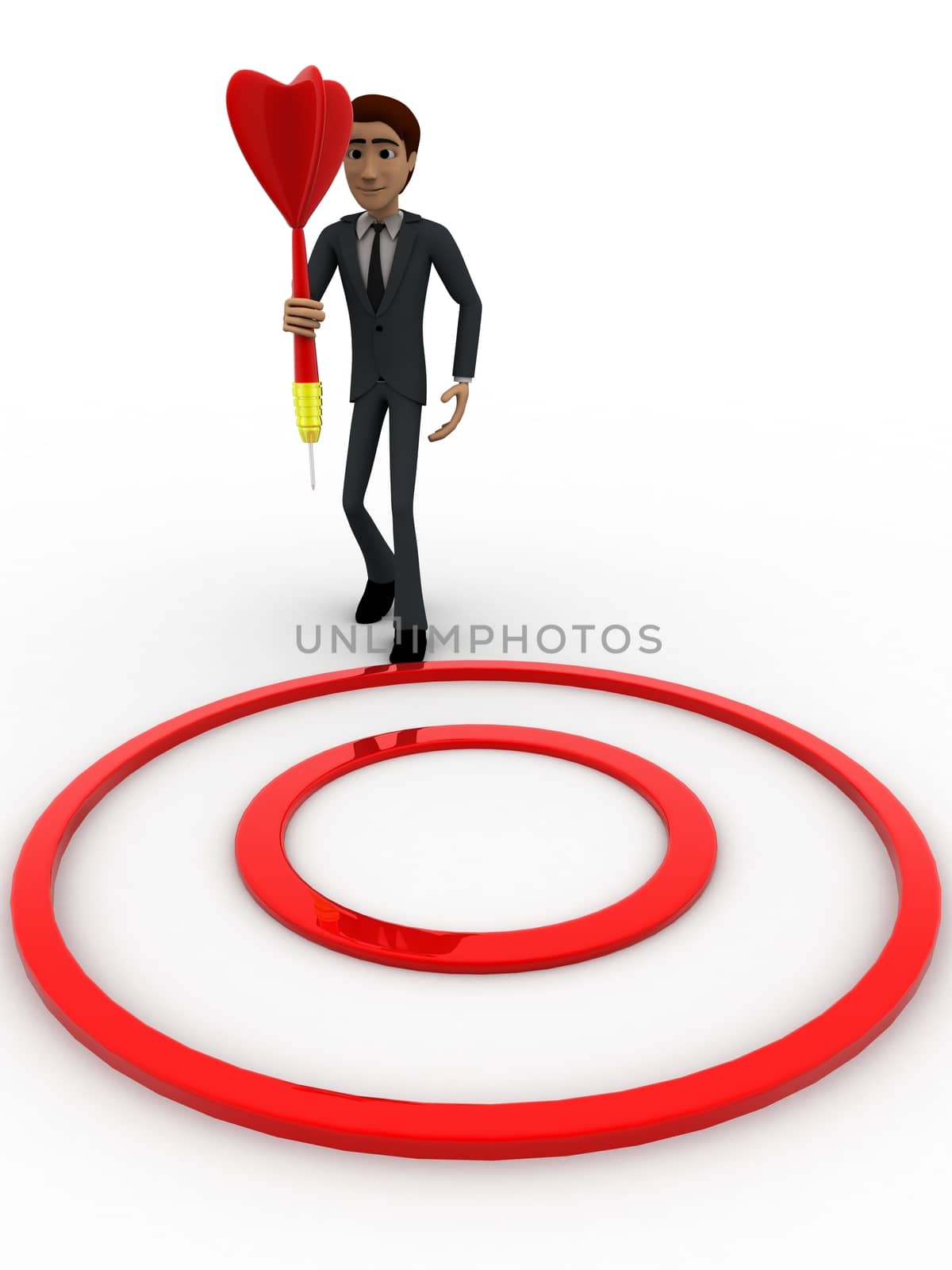 3d man holding dart in hand concept by touchmenithin@gmail.com