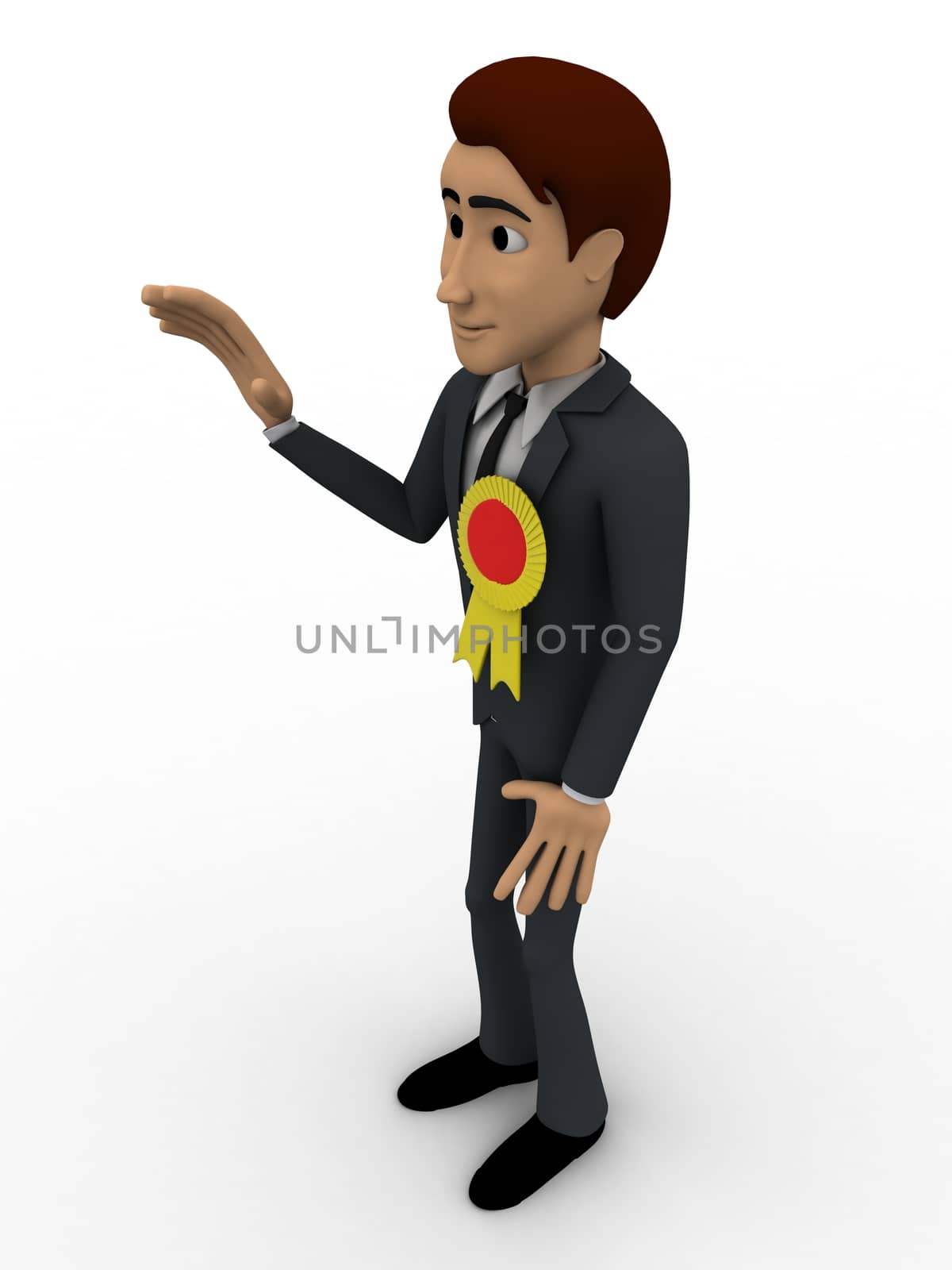 3d man with winner award ribbon concept by touchmenithin@gmail.com