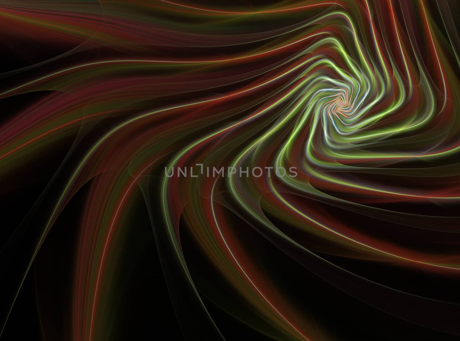 abstract fractal spiral pattern on black background by Chechotkin