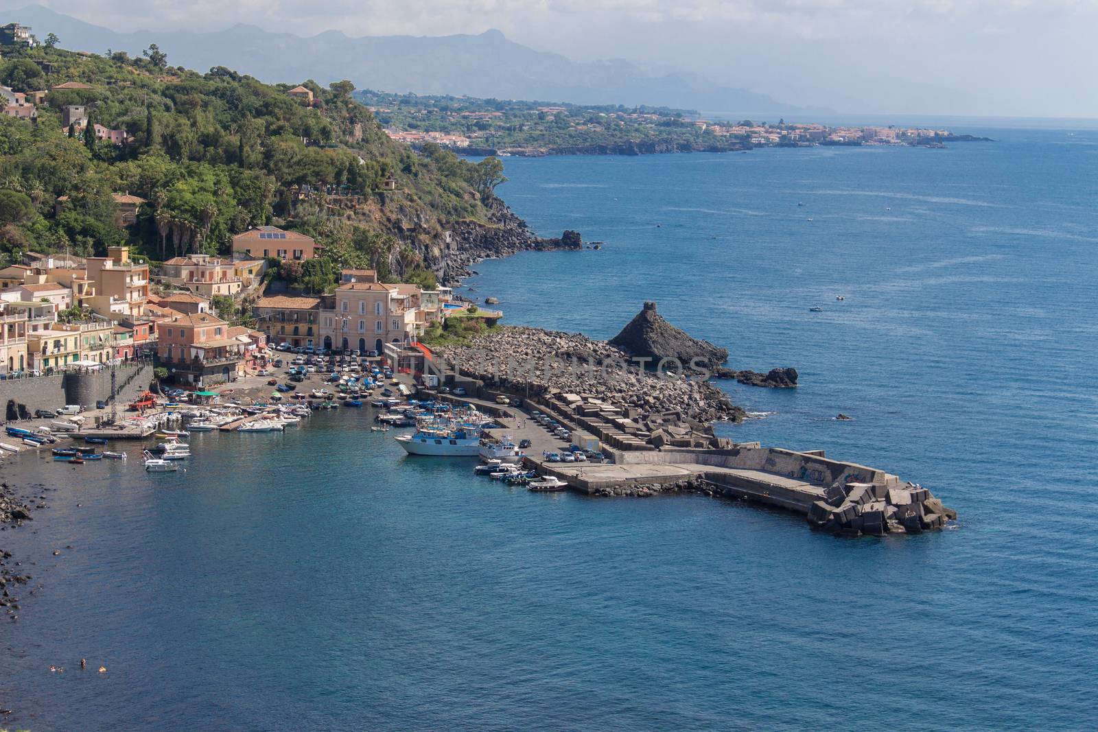 Sea port and houses in Sicily. by alanstix64