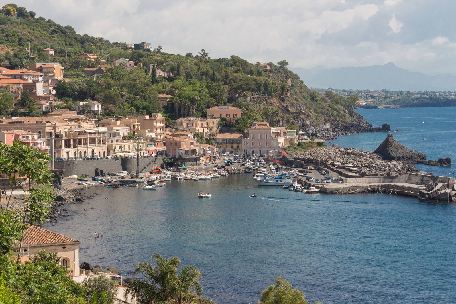 Sea port and houses in Sicily. by alanstix64