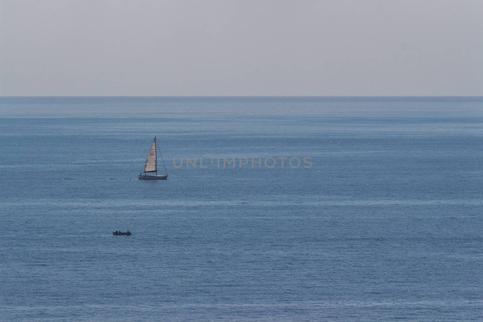 Two small boats in the sea