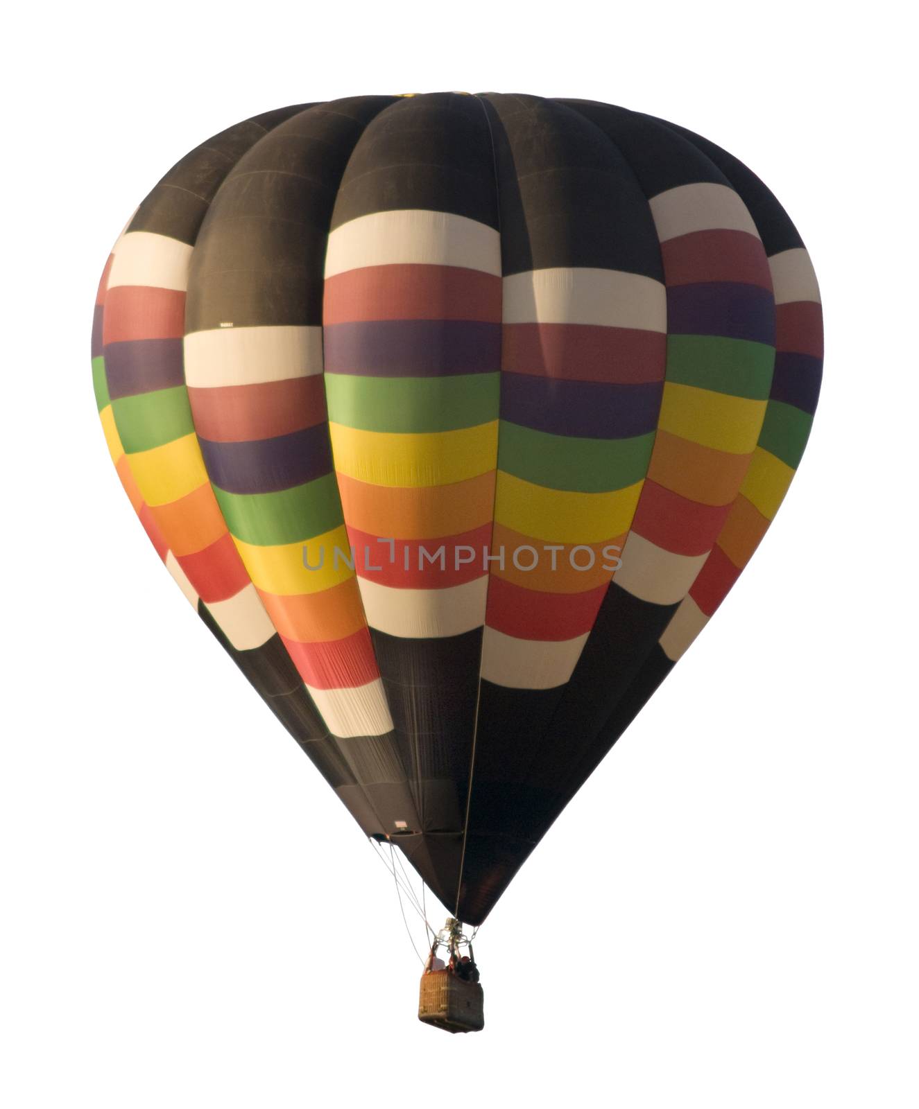 Hot-air balloon floating against white background