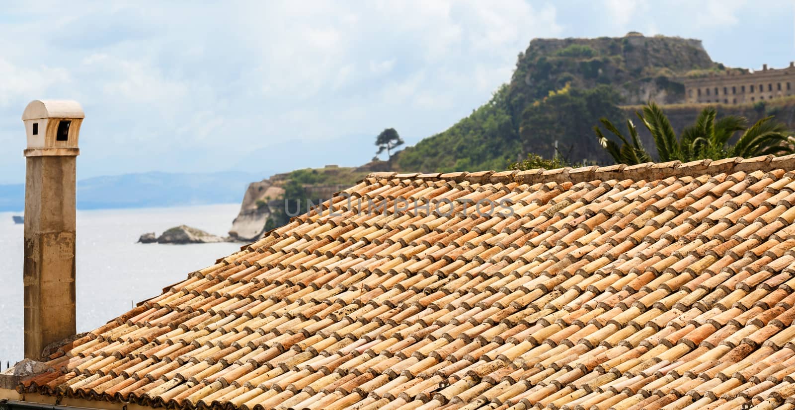 Greek landscape on the island of Corfu (Kerkyra), Ionican islands.