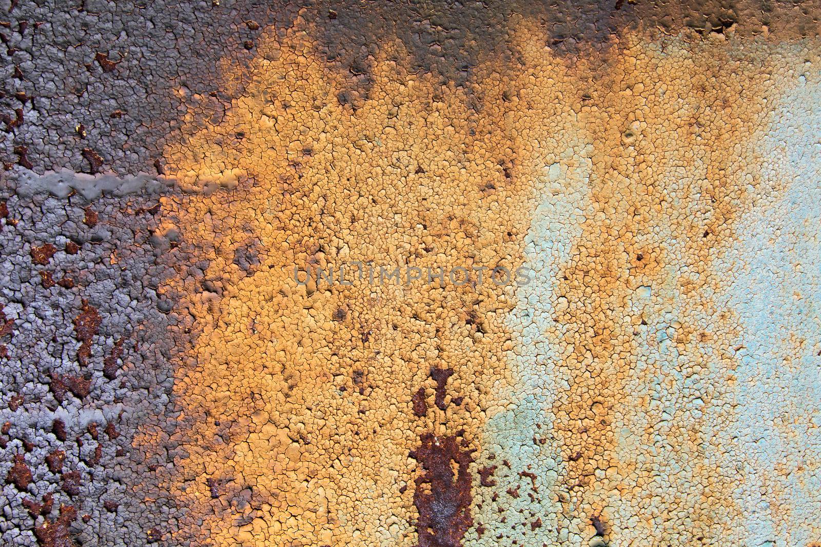 Detail of the old rusty metal - flaky paint