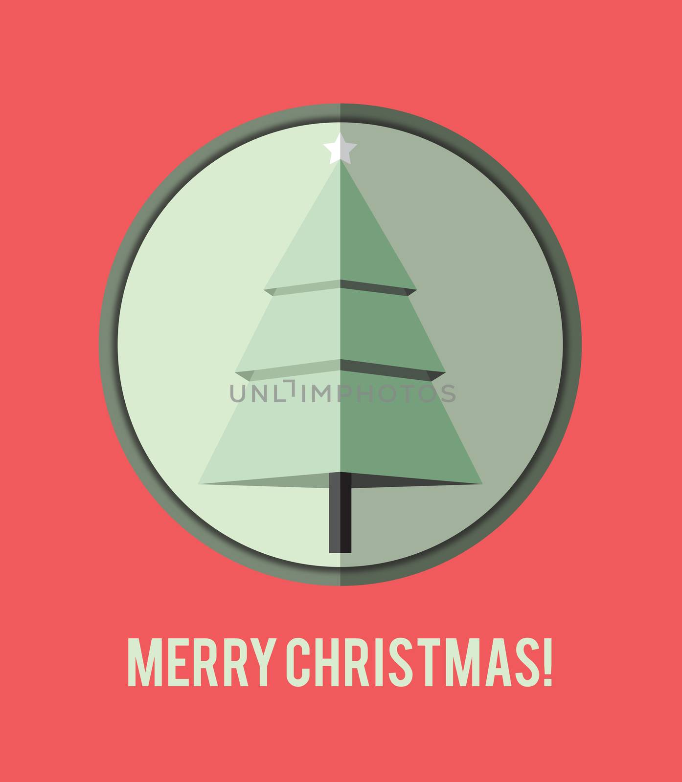 Flat design Christmas card. by Zzoplanet