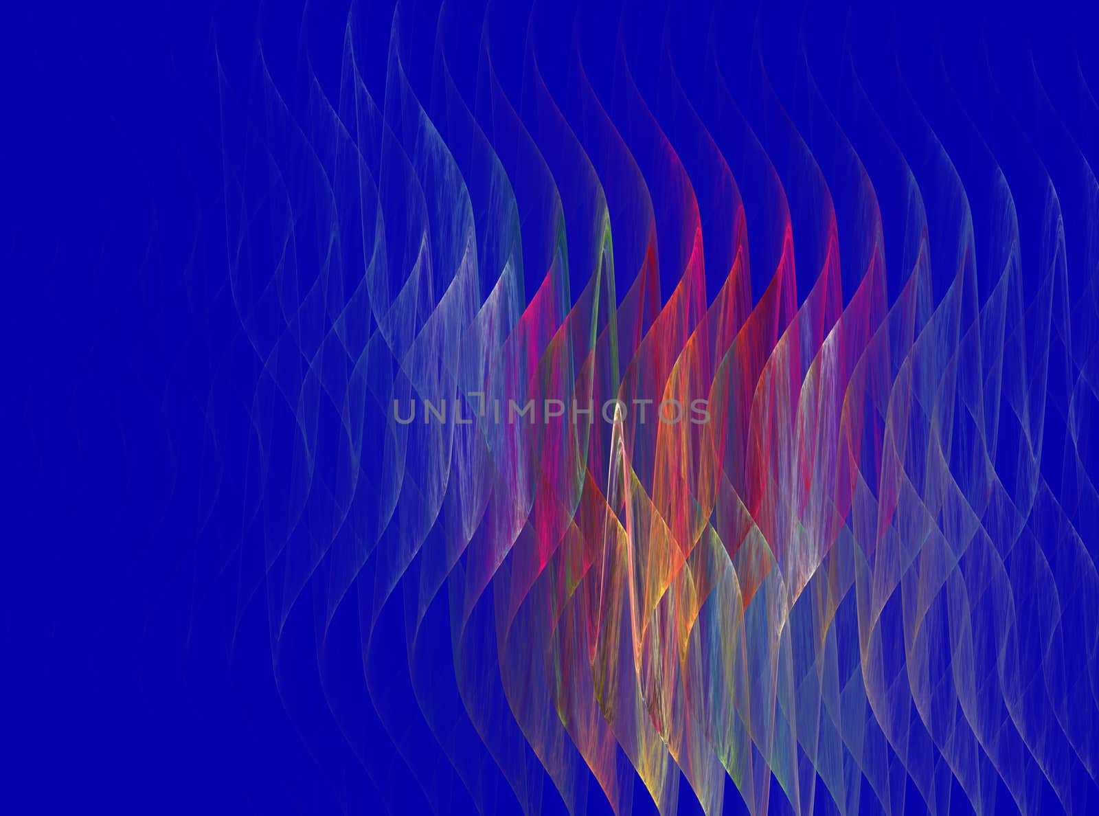 abstract fractal wave  pattern on blue background by Chechotkin