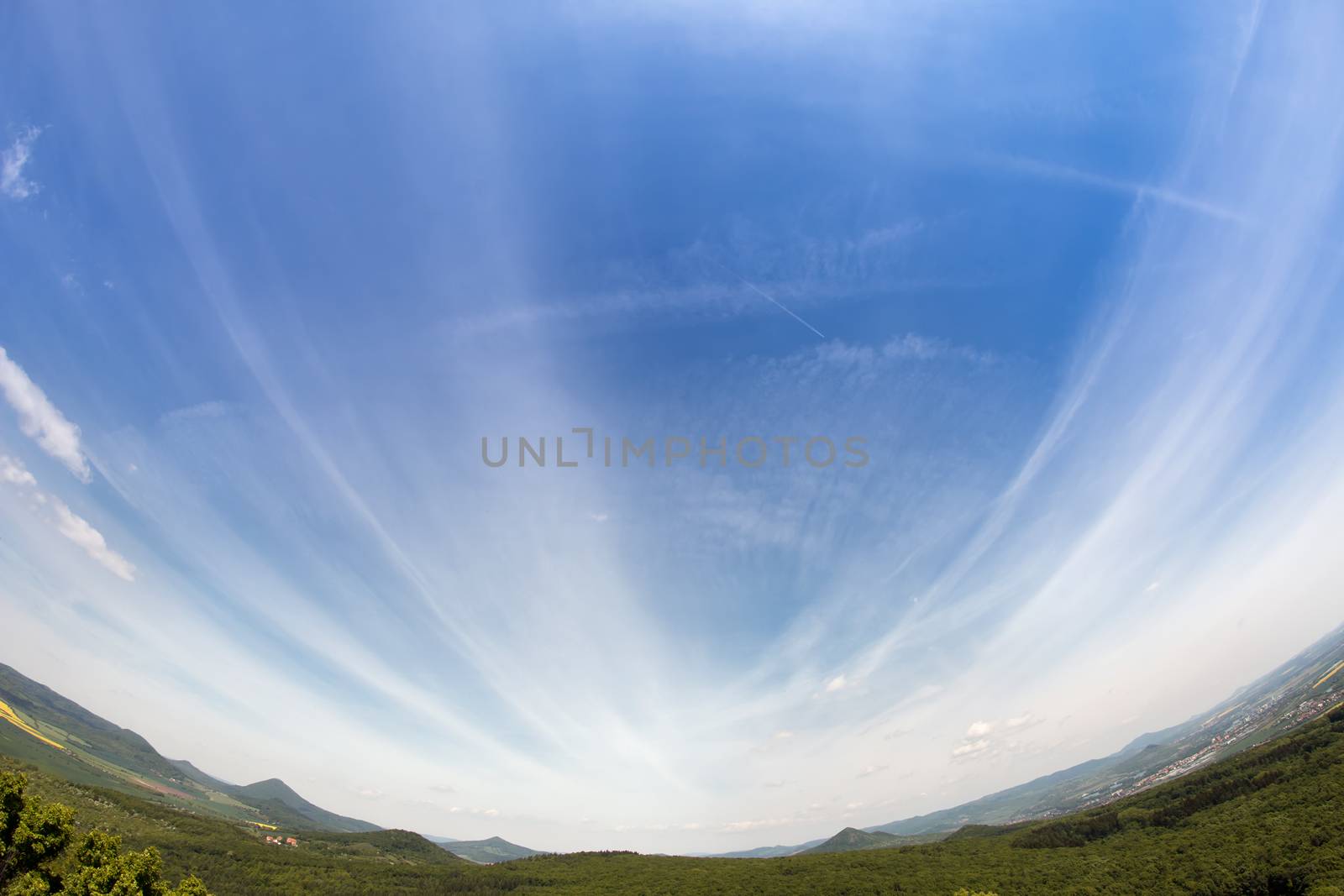 Czech Central Mountains - fish eye lens view by Mibuch