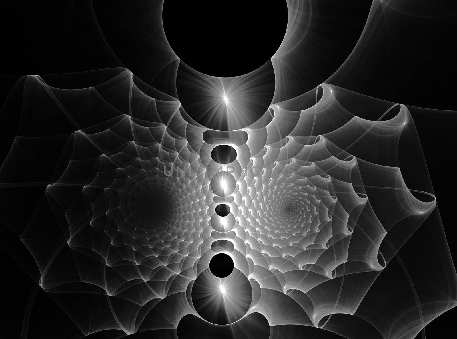 abstract fractal pattern on black background by Chechotkin