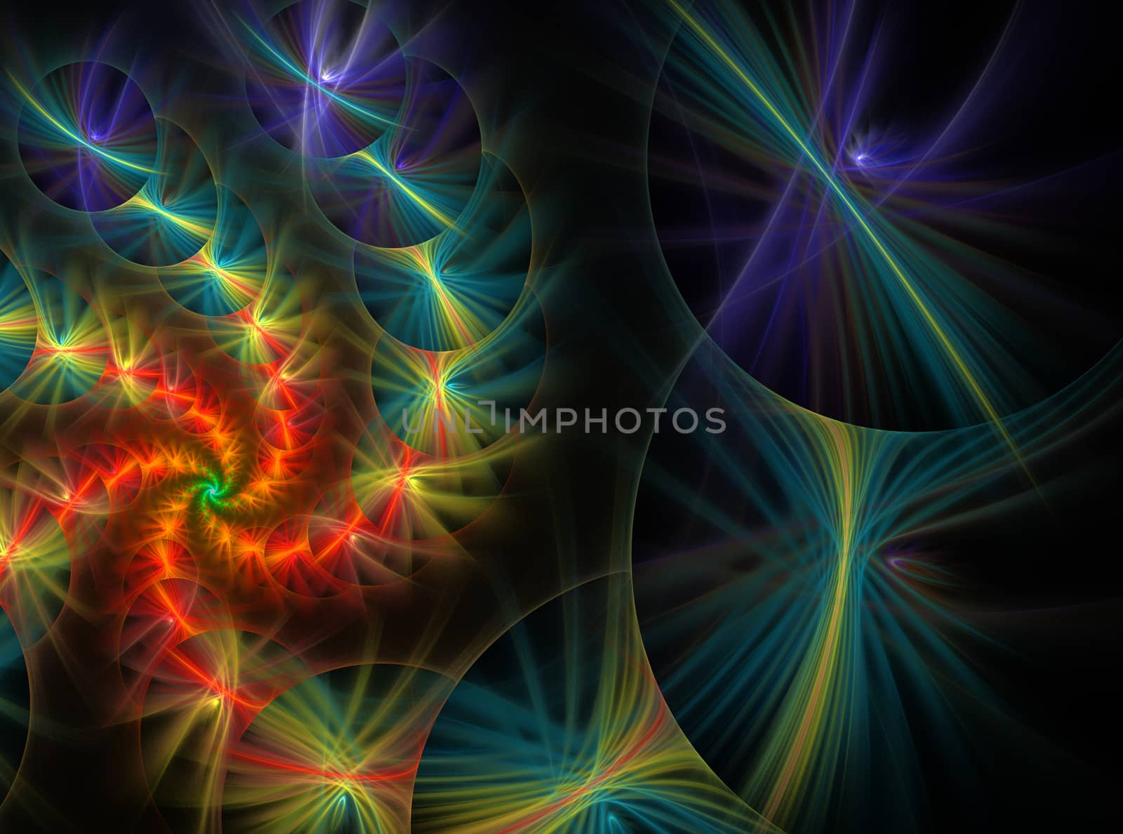 abstract fractal pattern on black background by Chechotkin