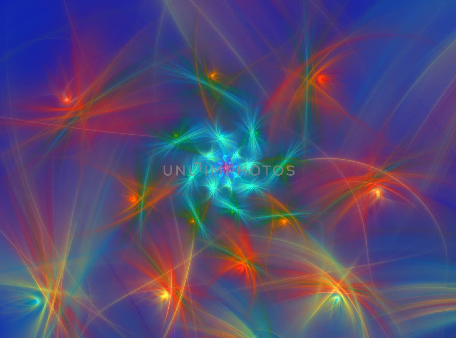 abstract fractal pattern on blue background by Chechotkin