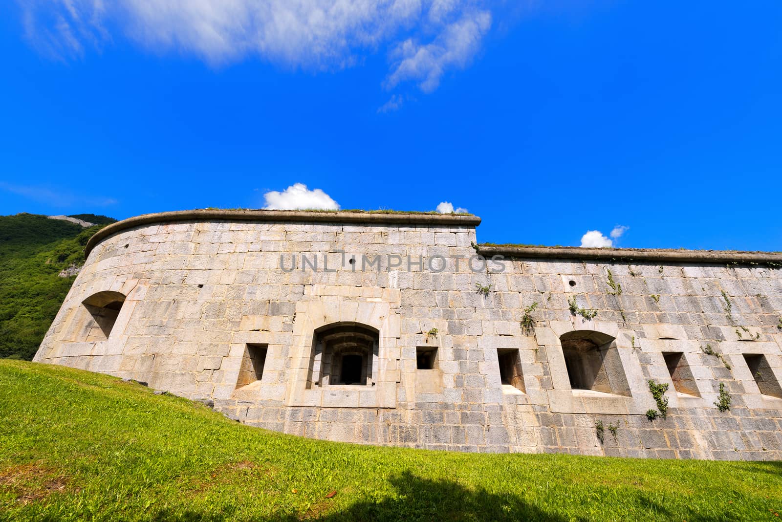 Fort Larino (1860) in Lardaro, Trentino, Italy. Austro Hungarian fortress of first world war built in Chiese Valley