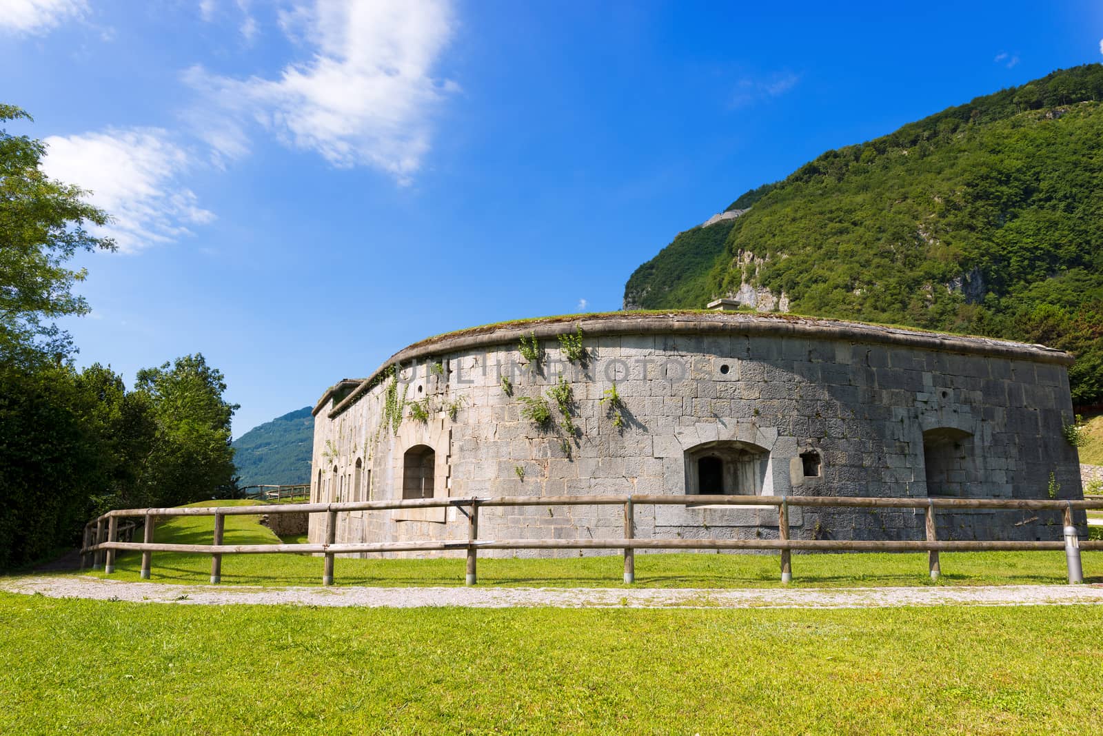 Fort Larino (1860) in Lardaro, Trentino, Italy. Austro Hungarian fortress of first world war built in Chiese Valley