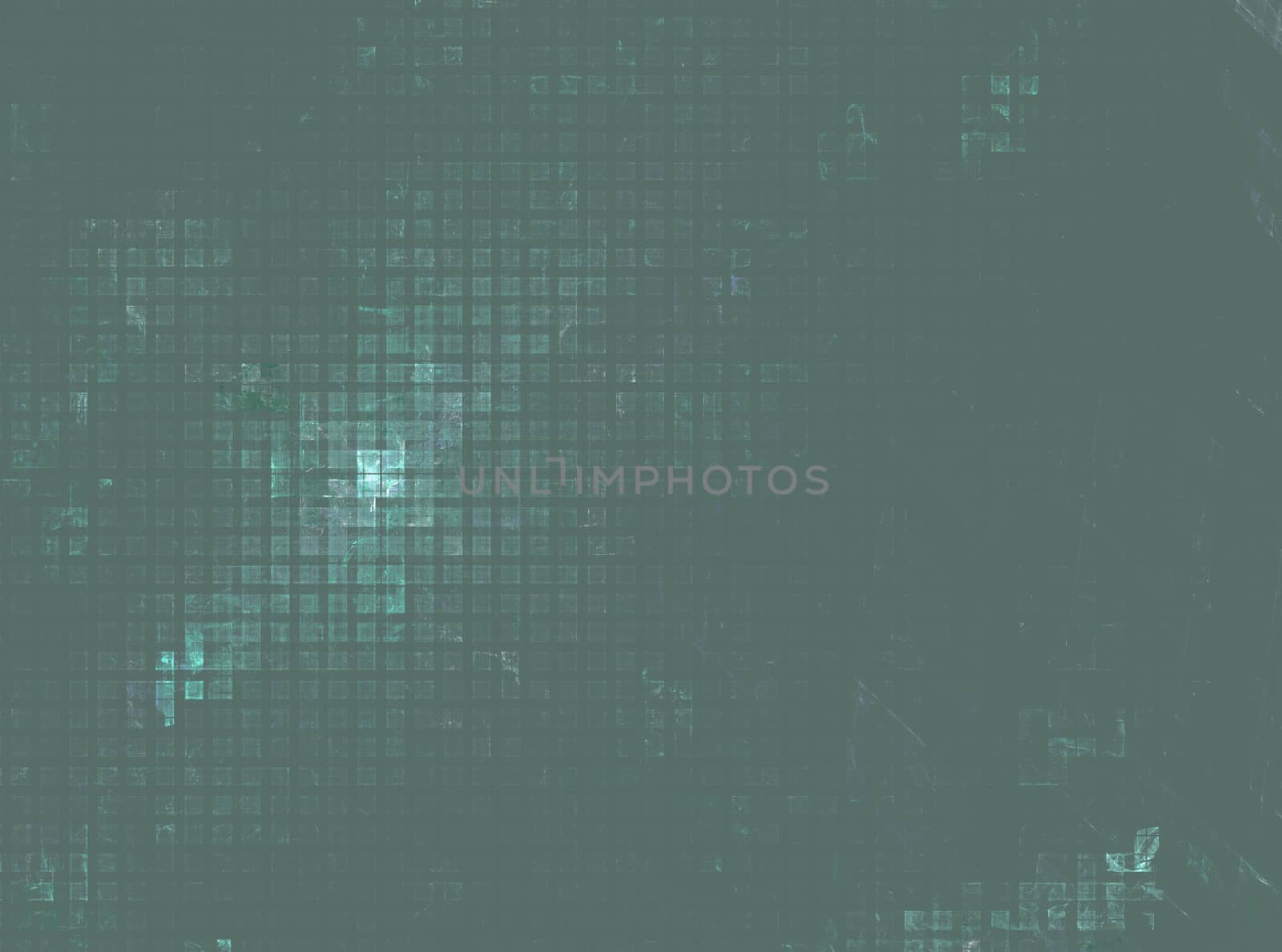 abstract fractal square pattern on green background by Chechotkin