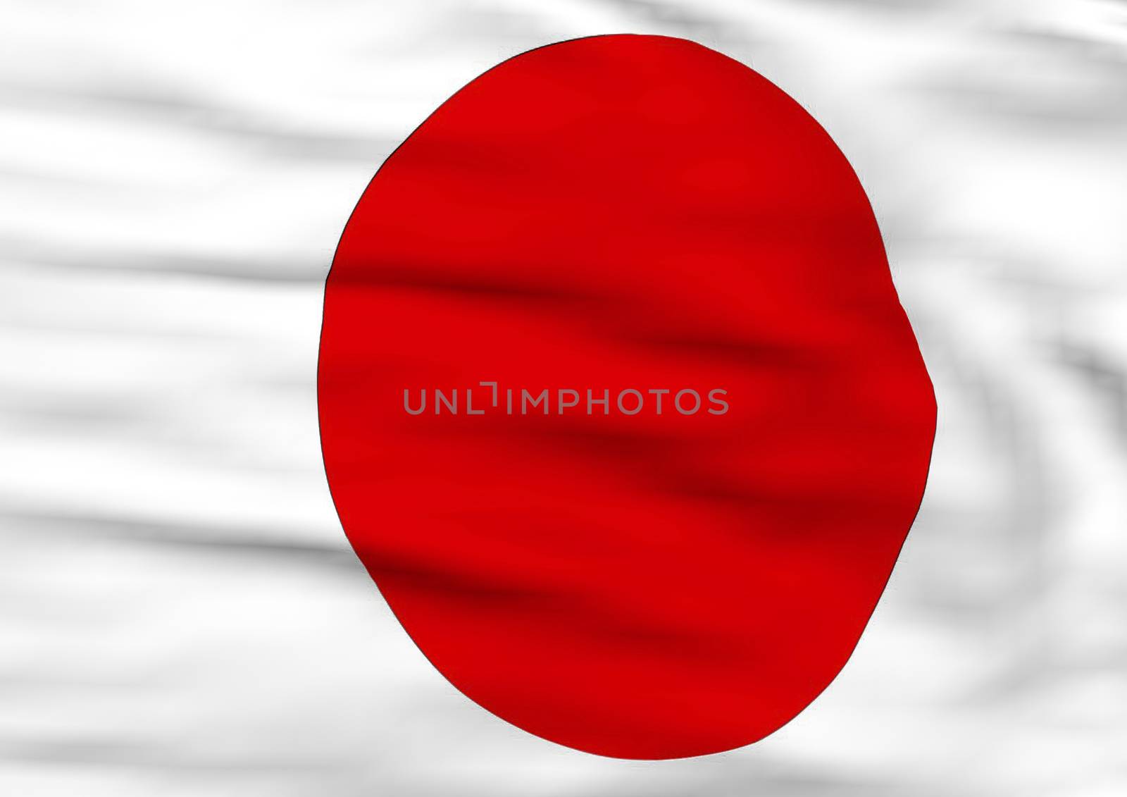 Image of a waving flag of Japan