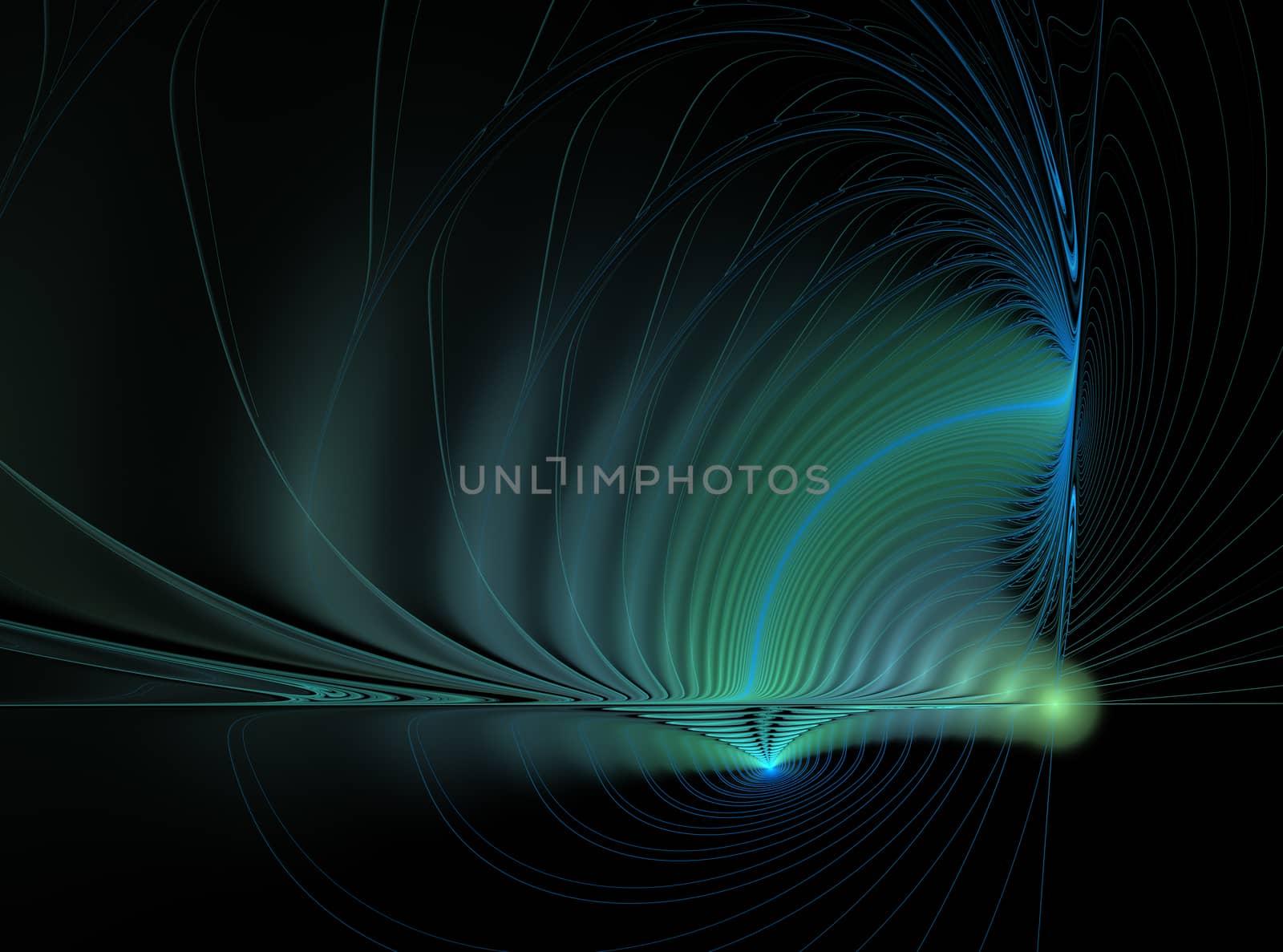 abstract fractal pattern on black background by Chechotkin