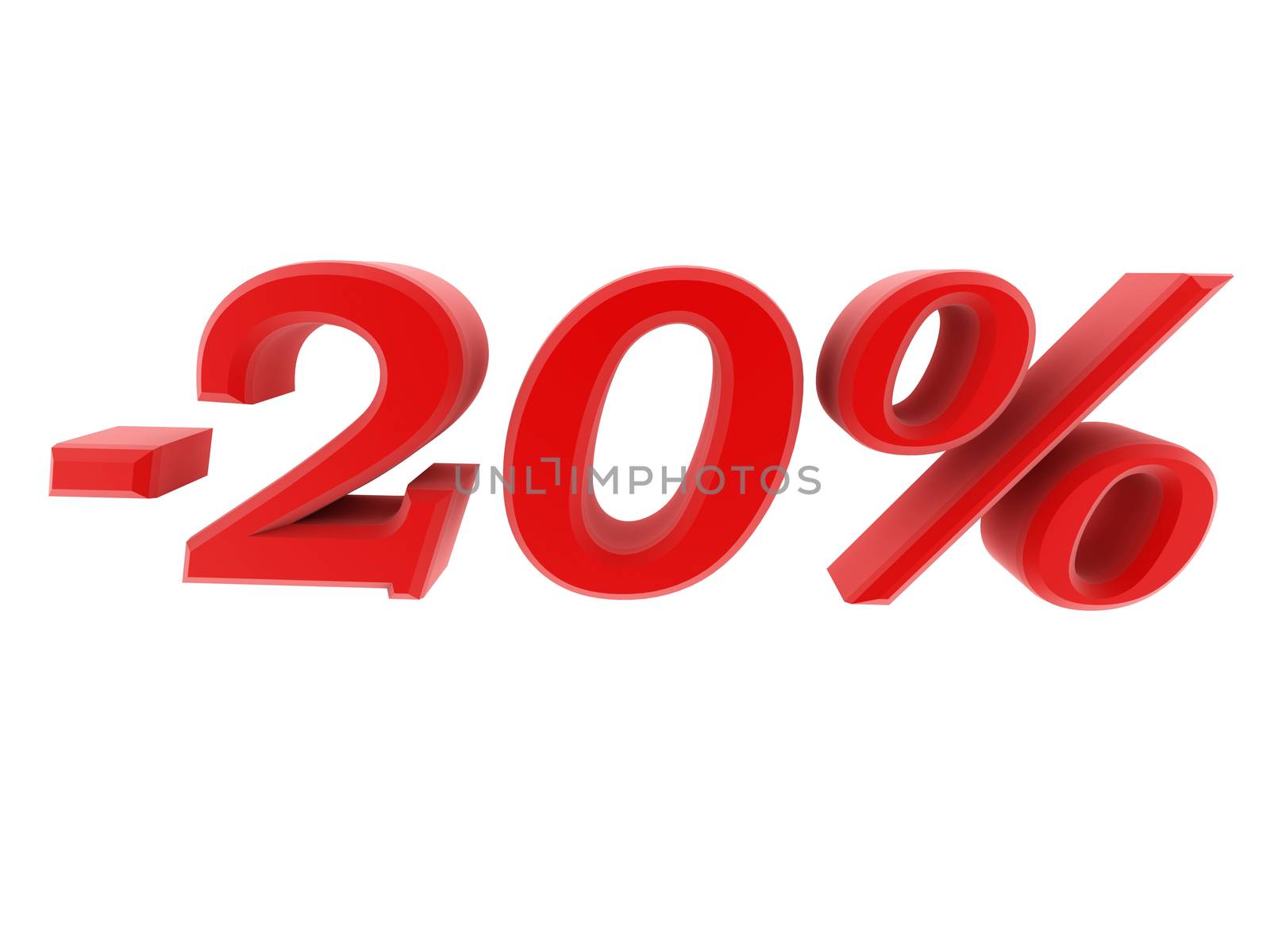 3d image 20 percent off digits by dacasdo